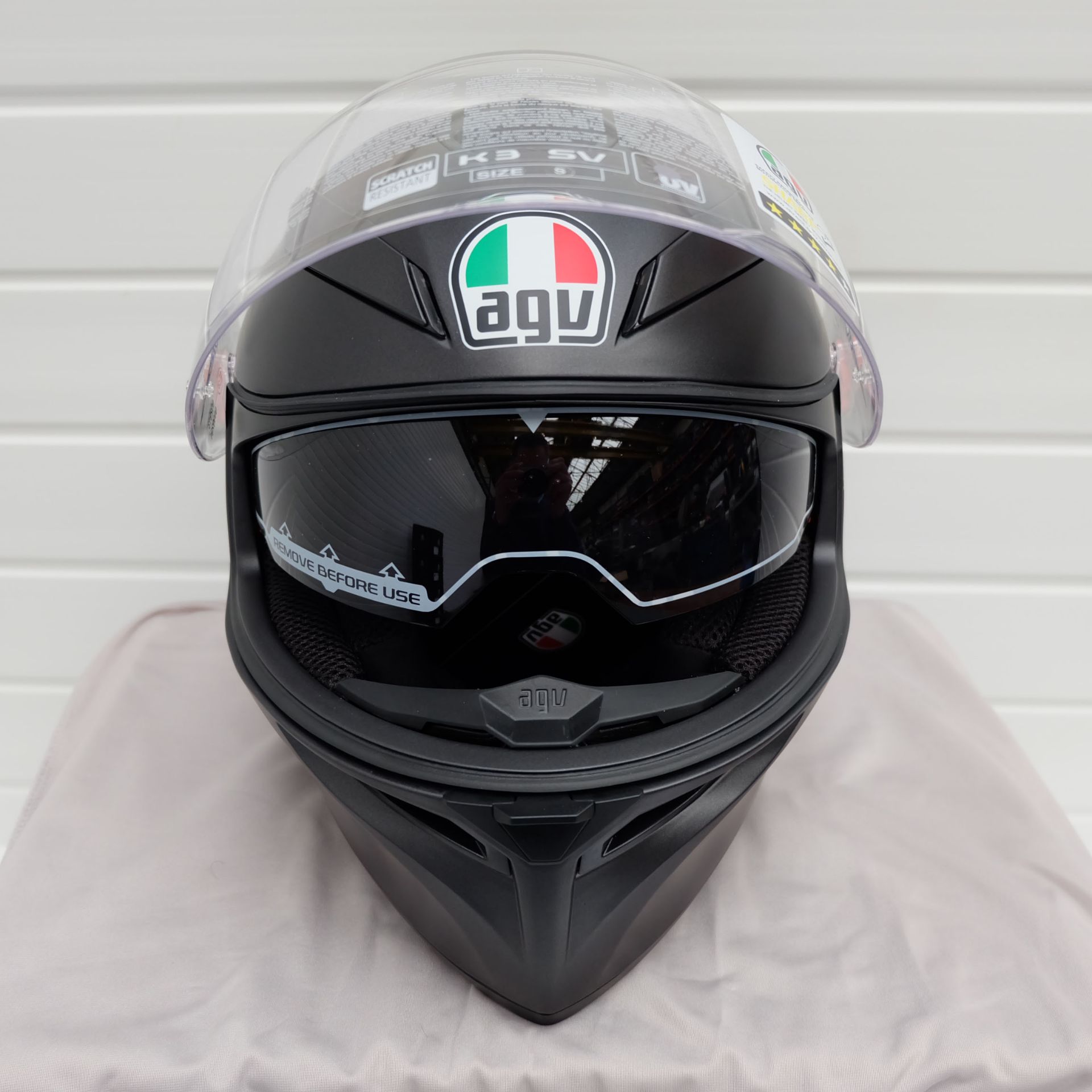 AGV K3 SV-S Full Face Helmet Matt Black Size Small - Image 4 of 12