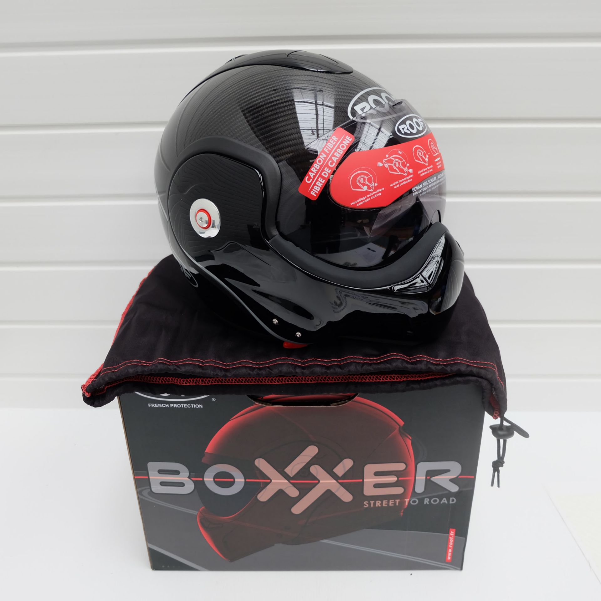 Roof Boxxer Carbon Flip Up Helmet Black SMALL+ BOXER V8 XL