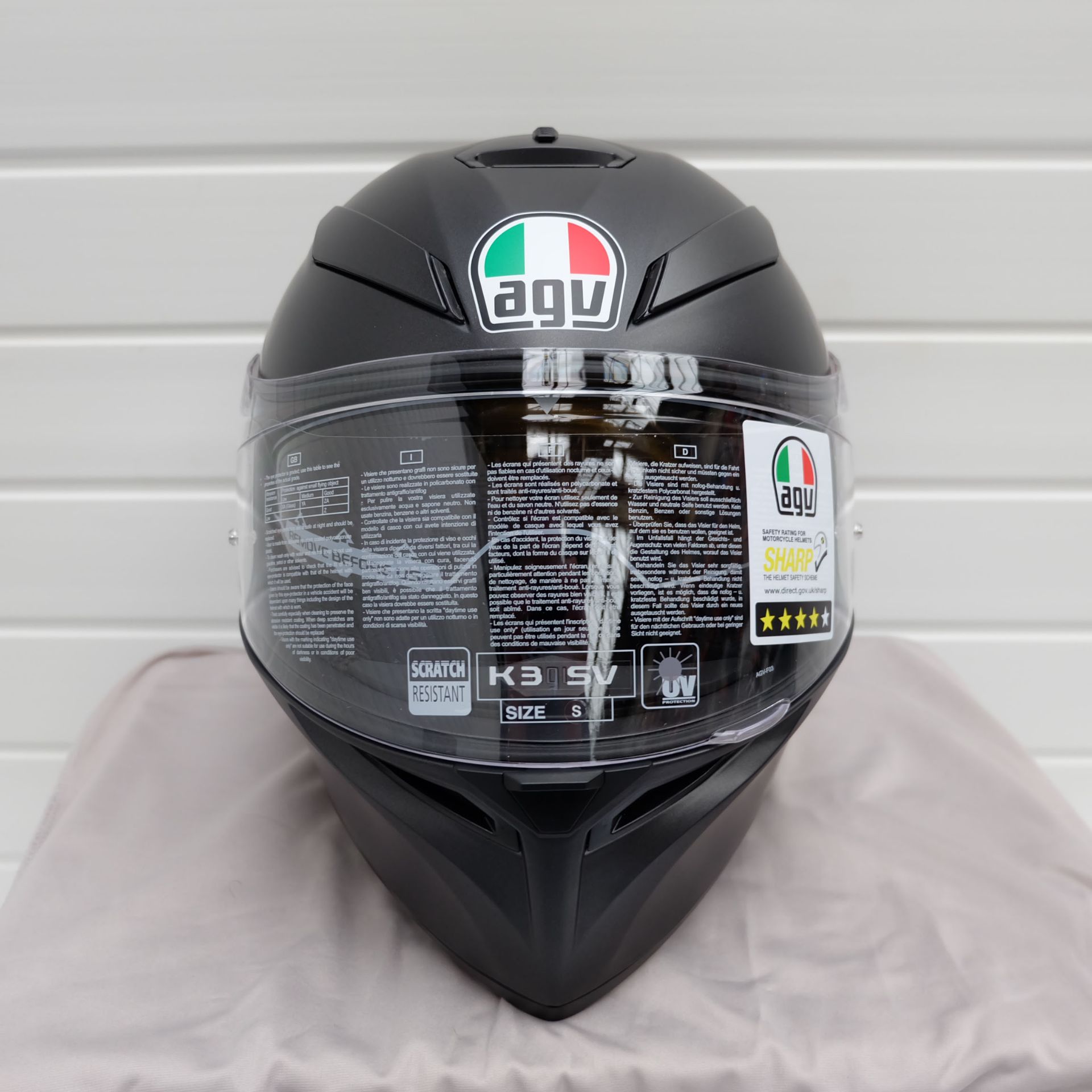 AGV K3 SV-S Full Face Helmet Matt Black Size Small - Image 3 of 12