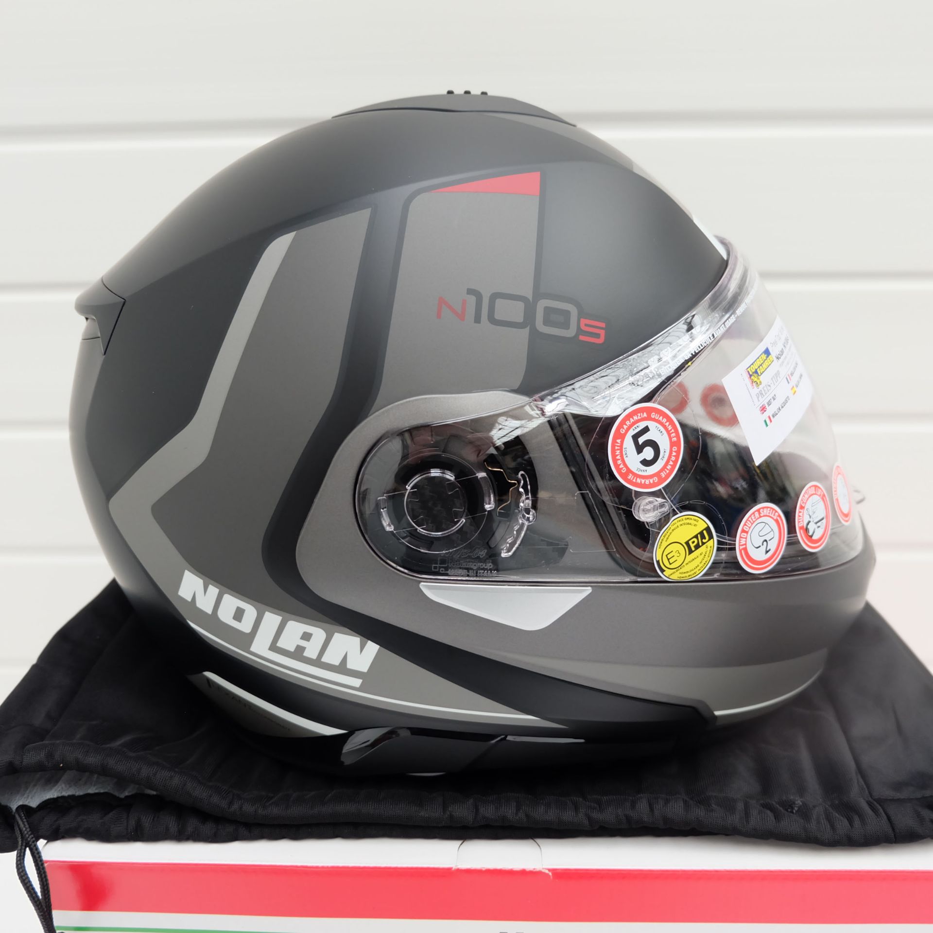 Nolan N100-5 Hilltop Flip Up Helmet Matt Black/Grey Size XXXL - Image 2 of 12