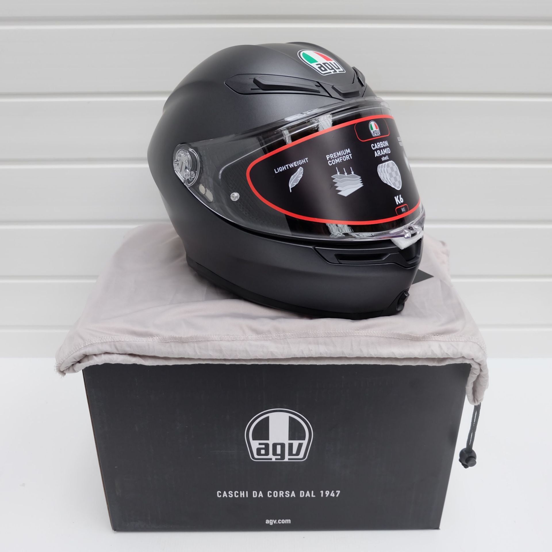 AGV K6 Full Face Helmet Matt Black Size Medium Small