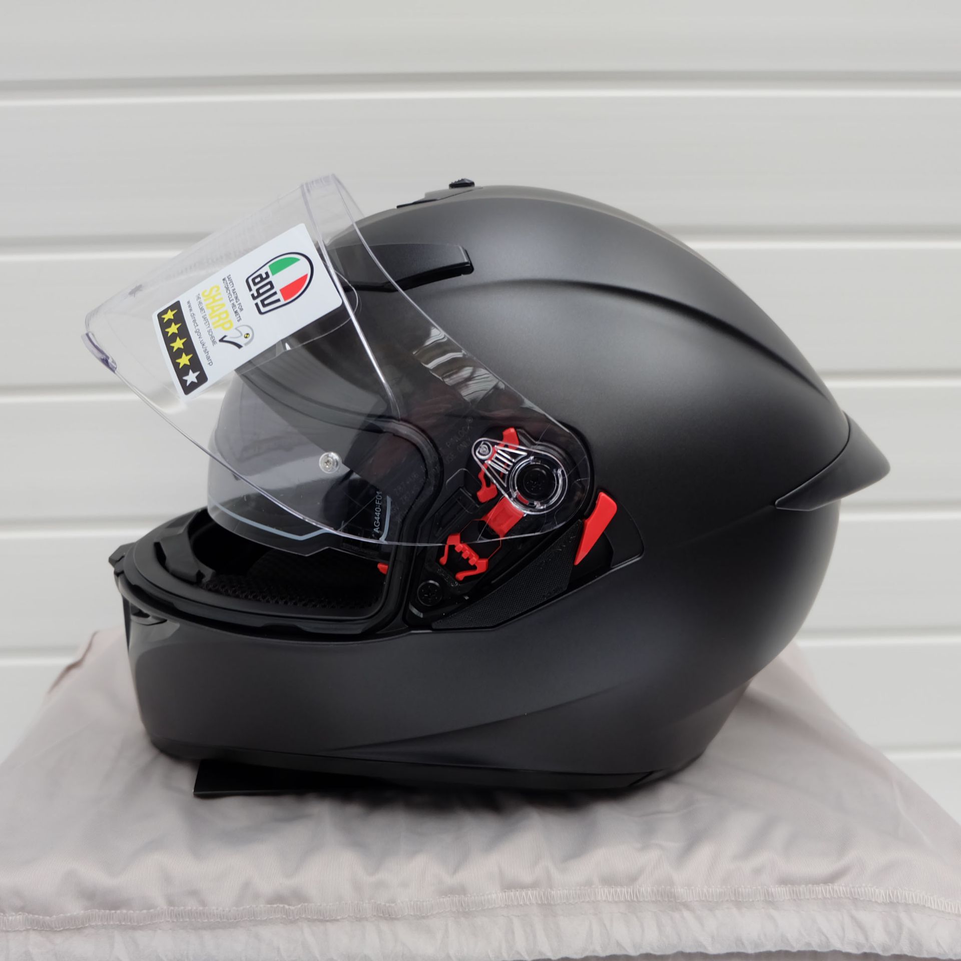 AGV K3 SV-S Full Face Helmet Matt Black Size Small - Image 4 of 11