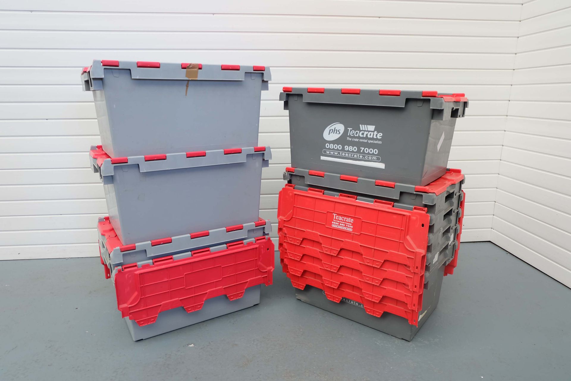 10 x PHS Teacrate. Type LC3B Standard Lidded Crate. Volume 80 Litres.