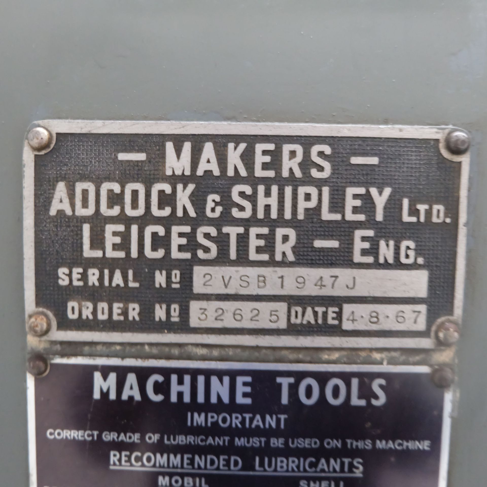 Adcock & Shipley 2V. Vertical Milling Machine. - Image 11 of 12