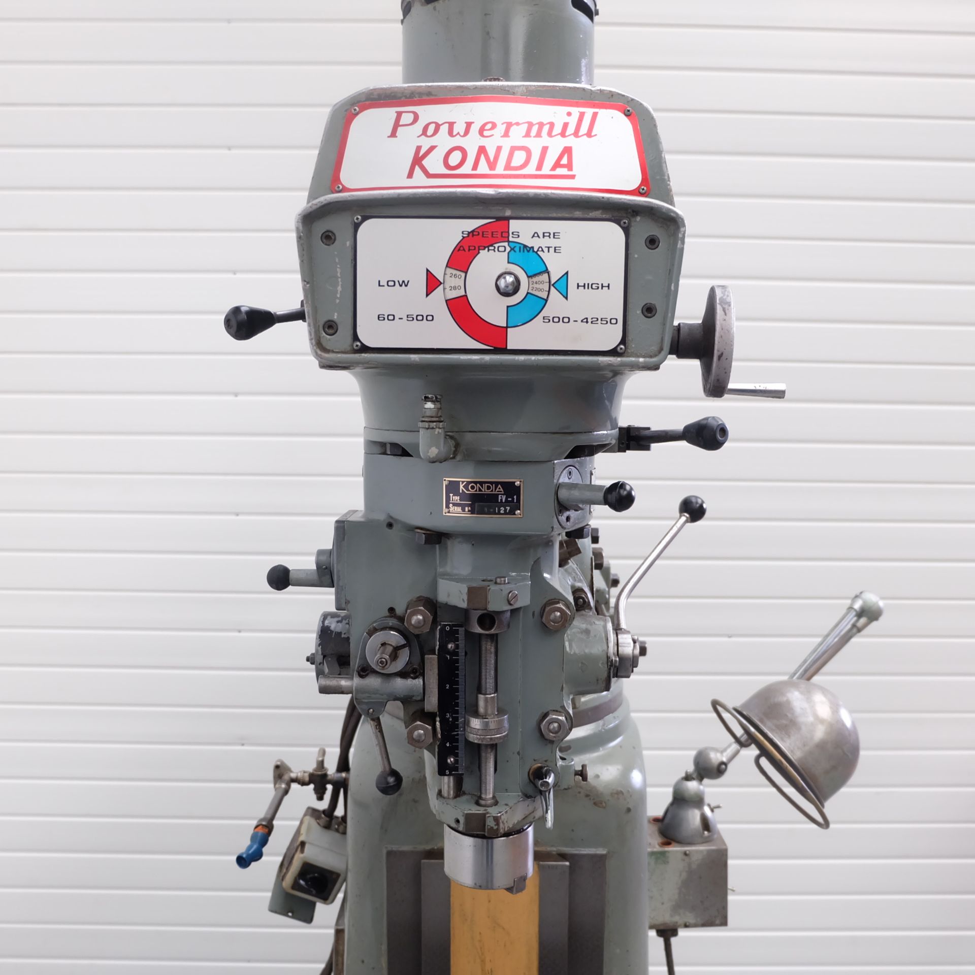 Kondia Type FV-1 Powermill Vari-Speed Head Turret Milling Machine. - Image 4 of 12