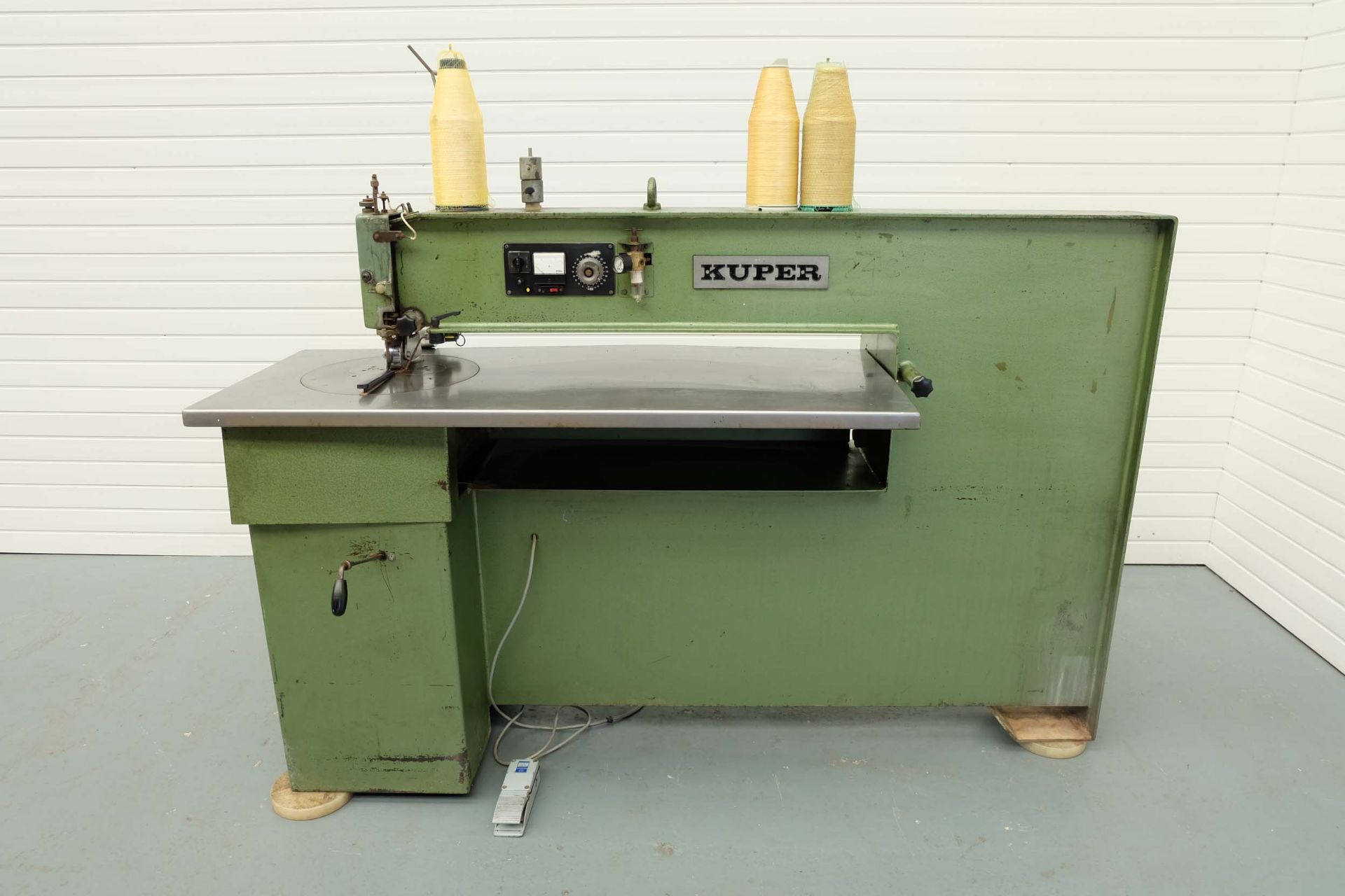 Kuper FW Veneer Splicing Machine. Veneer Thickness: 0.4mm - 2mm. Throat Depth: Table Size: Please No