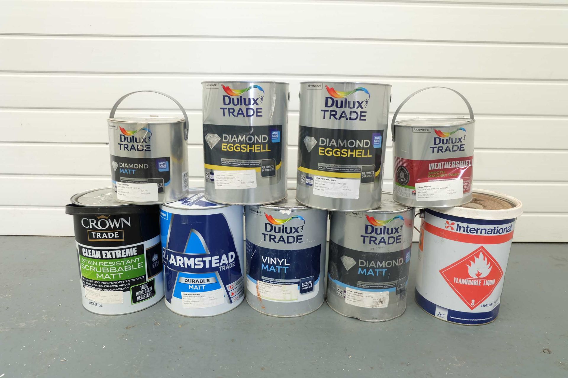 9 x Tins of Various Paints. Full and Nearly Full.