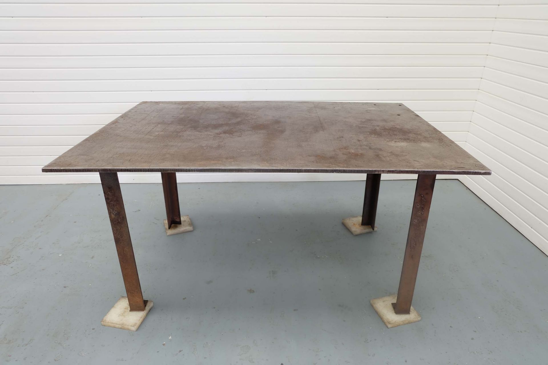 Steel Table For Welding Etc. Size 6' x 4. Thickness 3/4". Work Height 36".