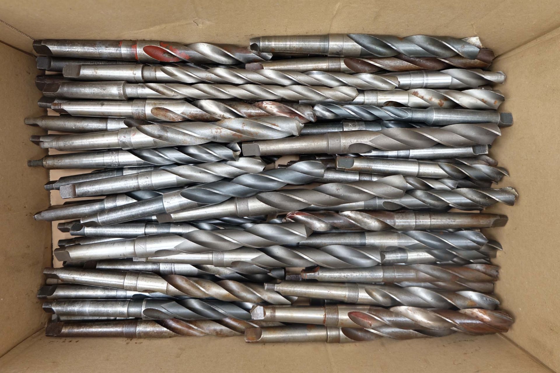 Quantity of No.2 Morse Taper Twist Drills. Sizes up to 7/8".