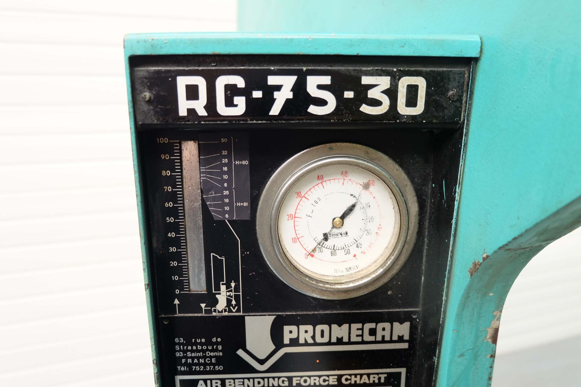 Promecam Model RG-75-30 Hydraulic Press Brake. - Image 7 of 11