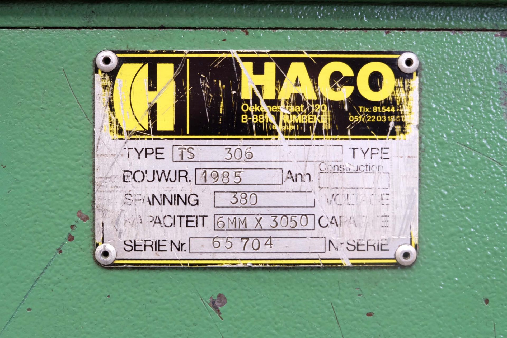 Haco Type TS 306 Hydraulic Guillotine. Capacity 6mm x 3050mm. With Squaring Arm & Front Supports. - Image 8 of 8