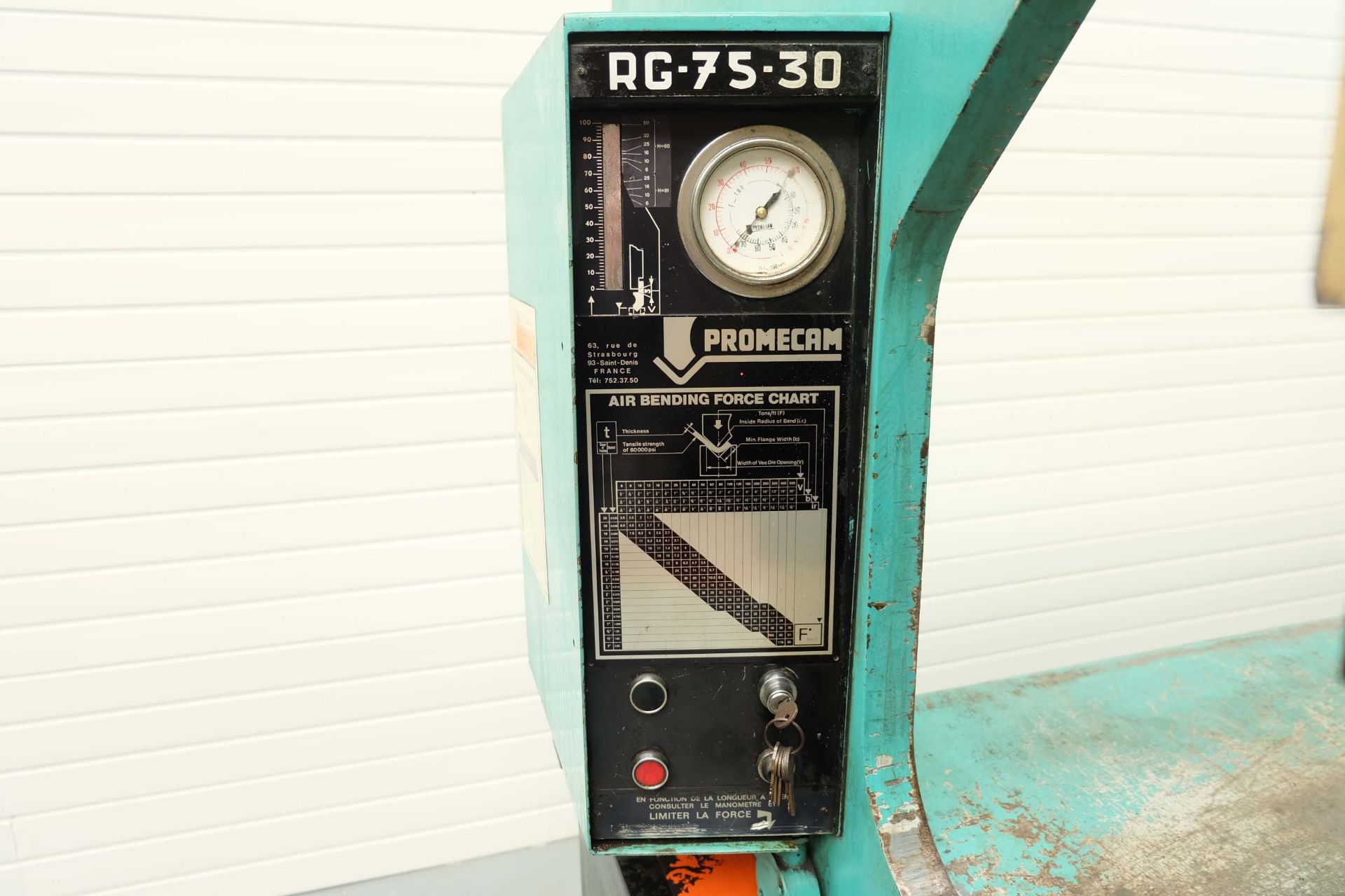 Promecam Model RG-75-30 Hydraulic Press Brake. - Image 6 of 11