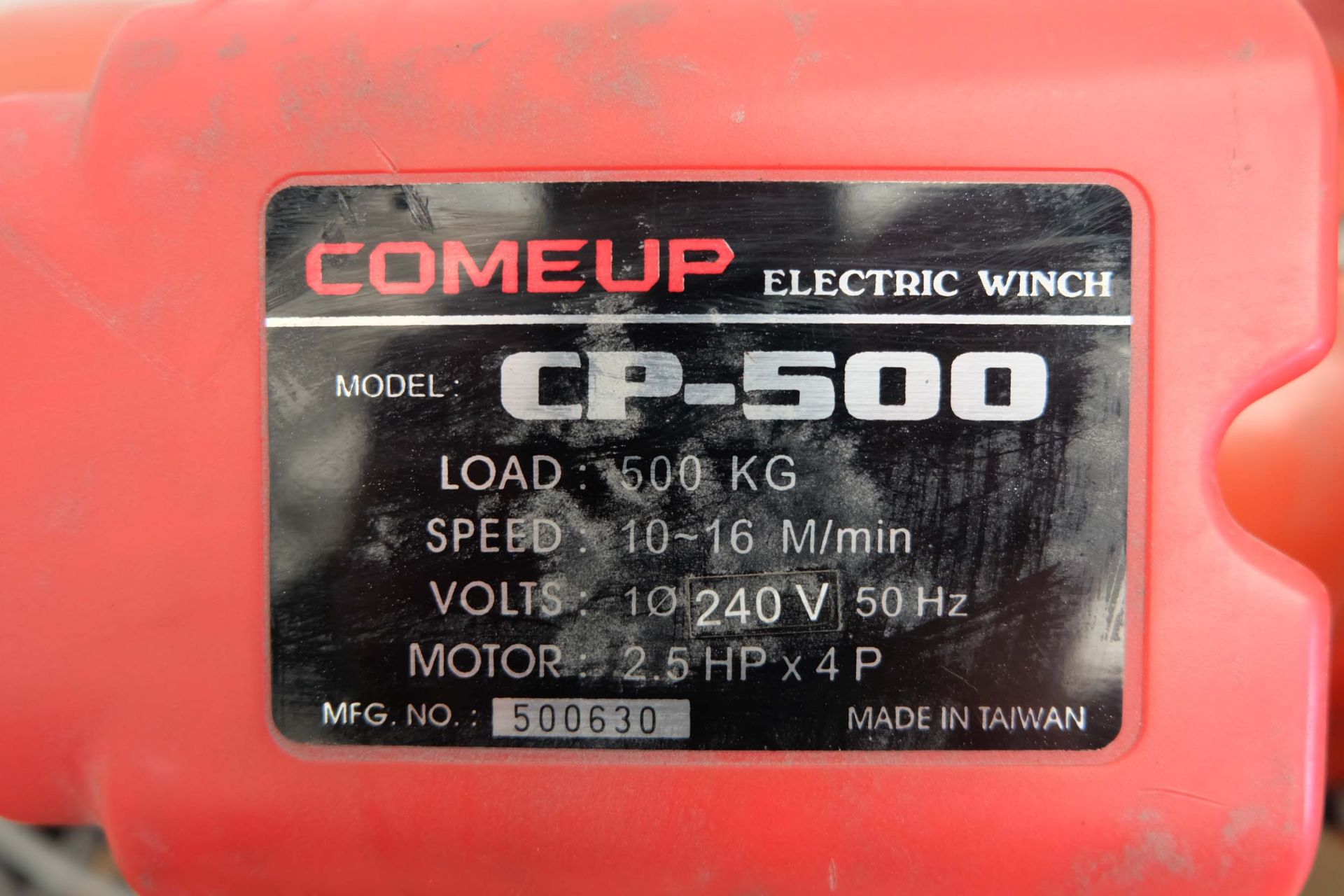 Come Up Model CP-500 Electric Winch With Pendant Control. - Image 3 of 7