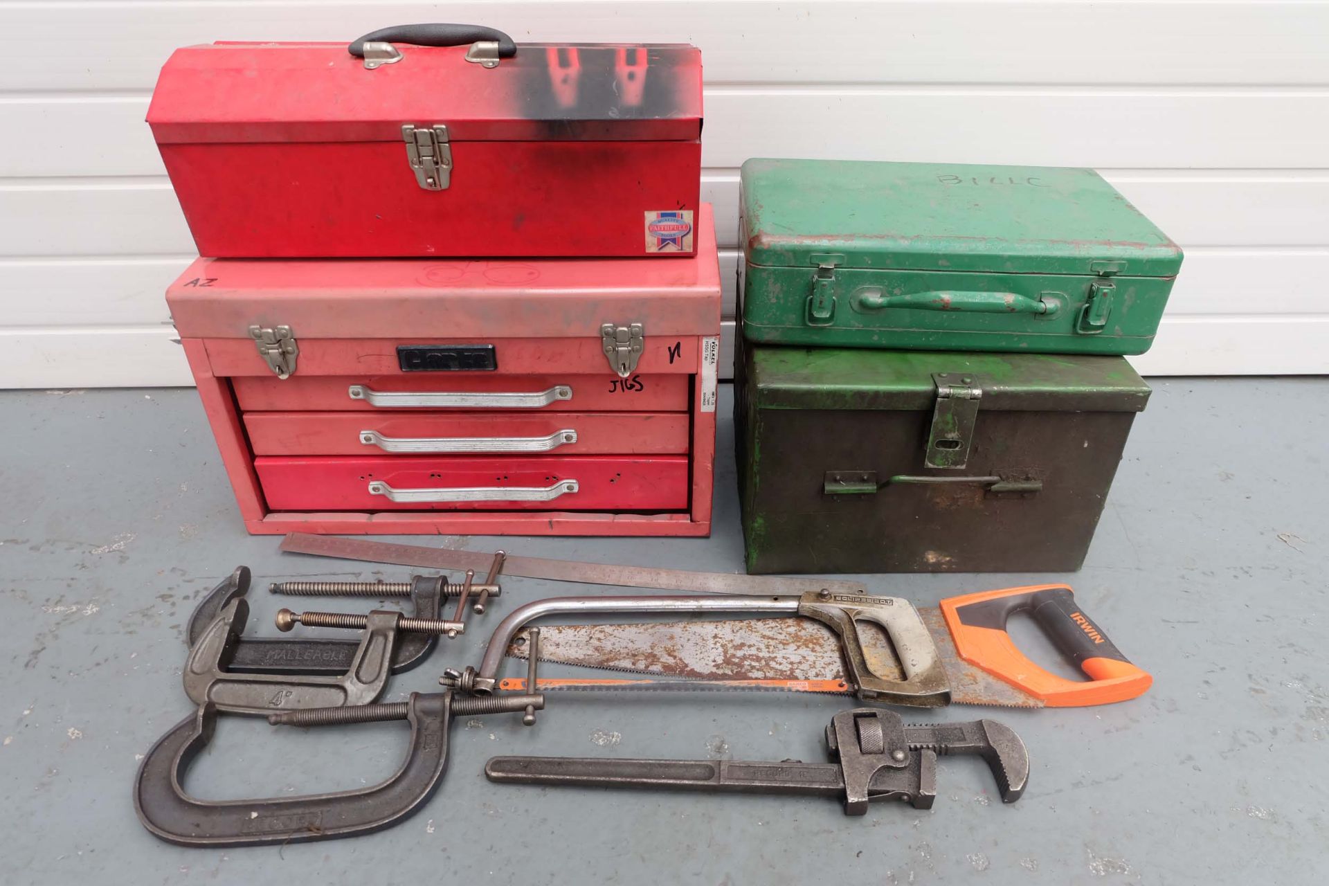 Quantity of Hand Tools with Tool Boxes