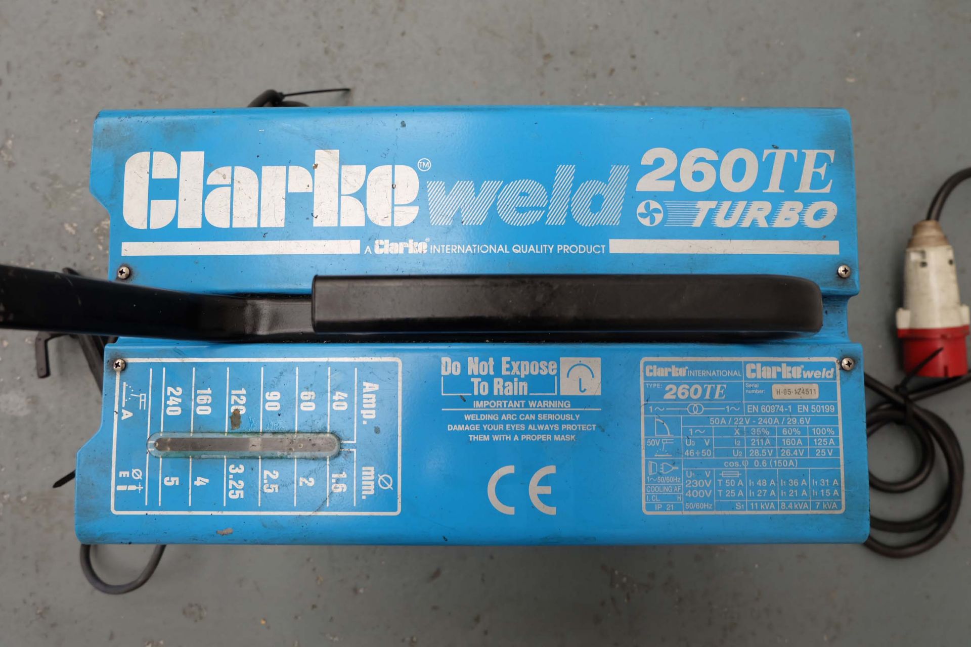 Clarke Weld Type 260 TE Turbo Electric Arc Welder. - Image 4 of 7