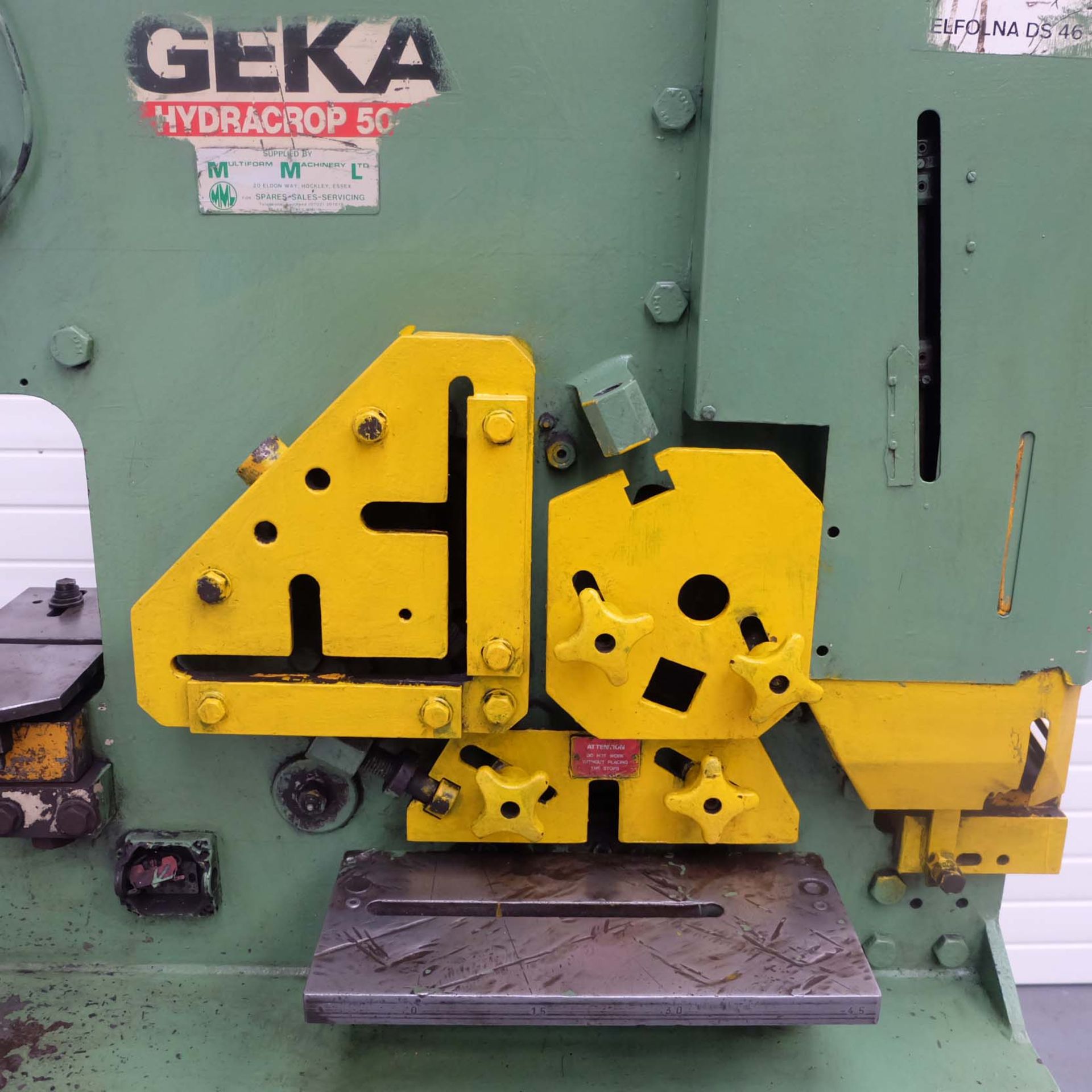 Geka Hydrocrop Model HYD-50/5 50 Ton Hydraulic Iron Worker. - Image 2 of 9