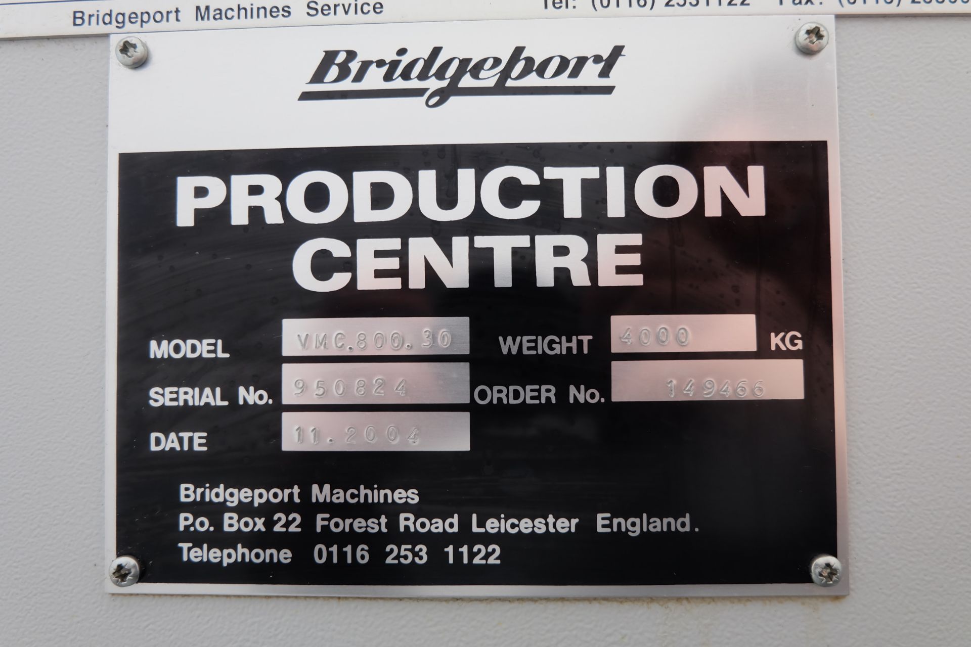 Bridgeport Model VMC 800 XP Vertical Machining Centre. - Image 18 of 22