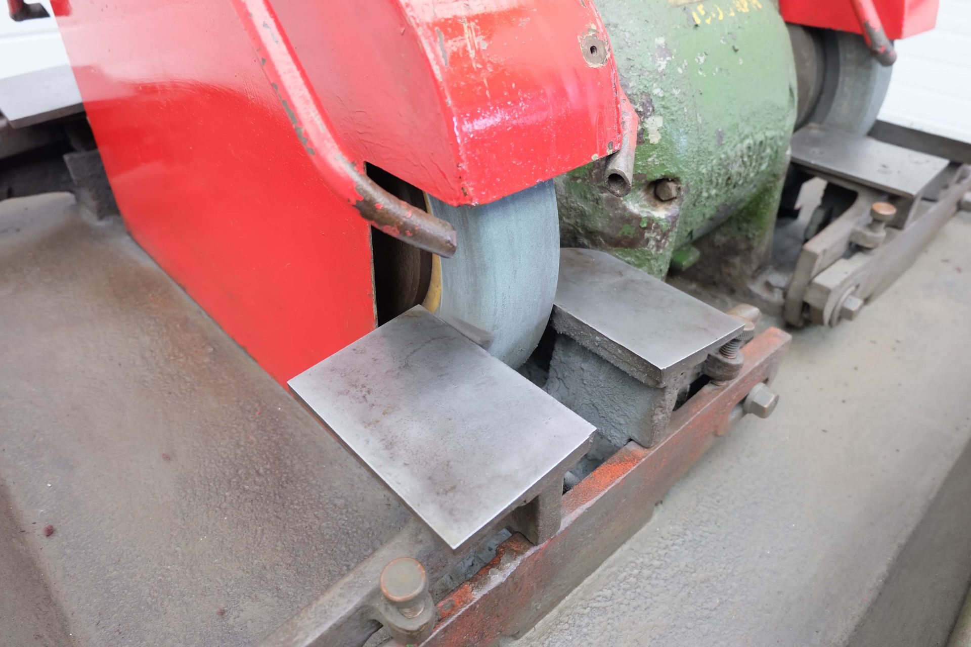 Lumsden Four Wheel Pedestal Grinder. Grinding Wheel Sizes: 14" x 3" Max. With Coolant Pump. - Image 3 of 11