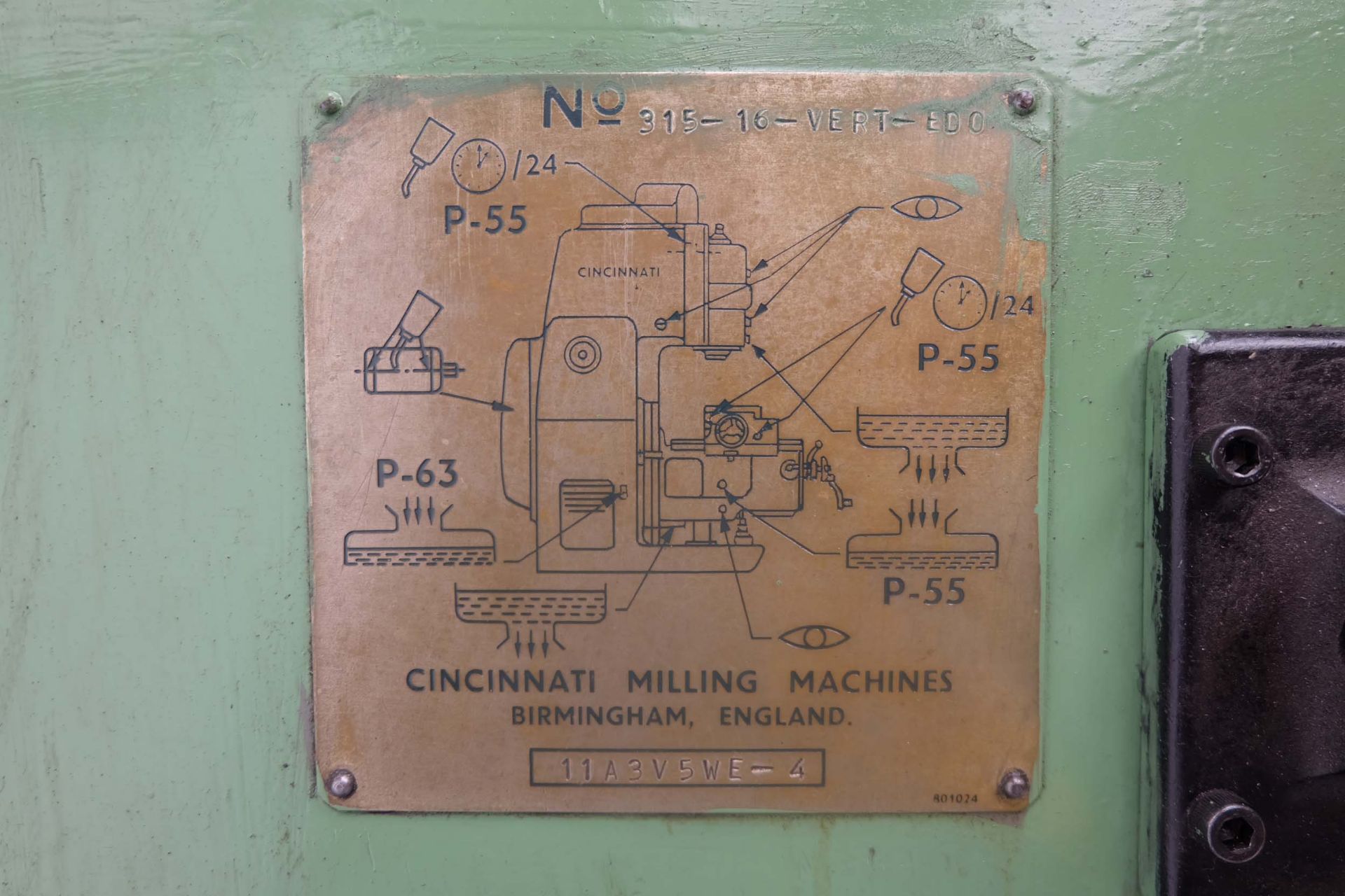 Cincinnati 315-16-EDO Vertical Milling Machine. Table Size: 68 1/2" x 16 1/4". Spindle Taper 50 Inte - Image 10 of 12