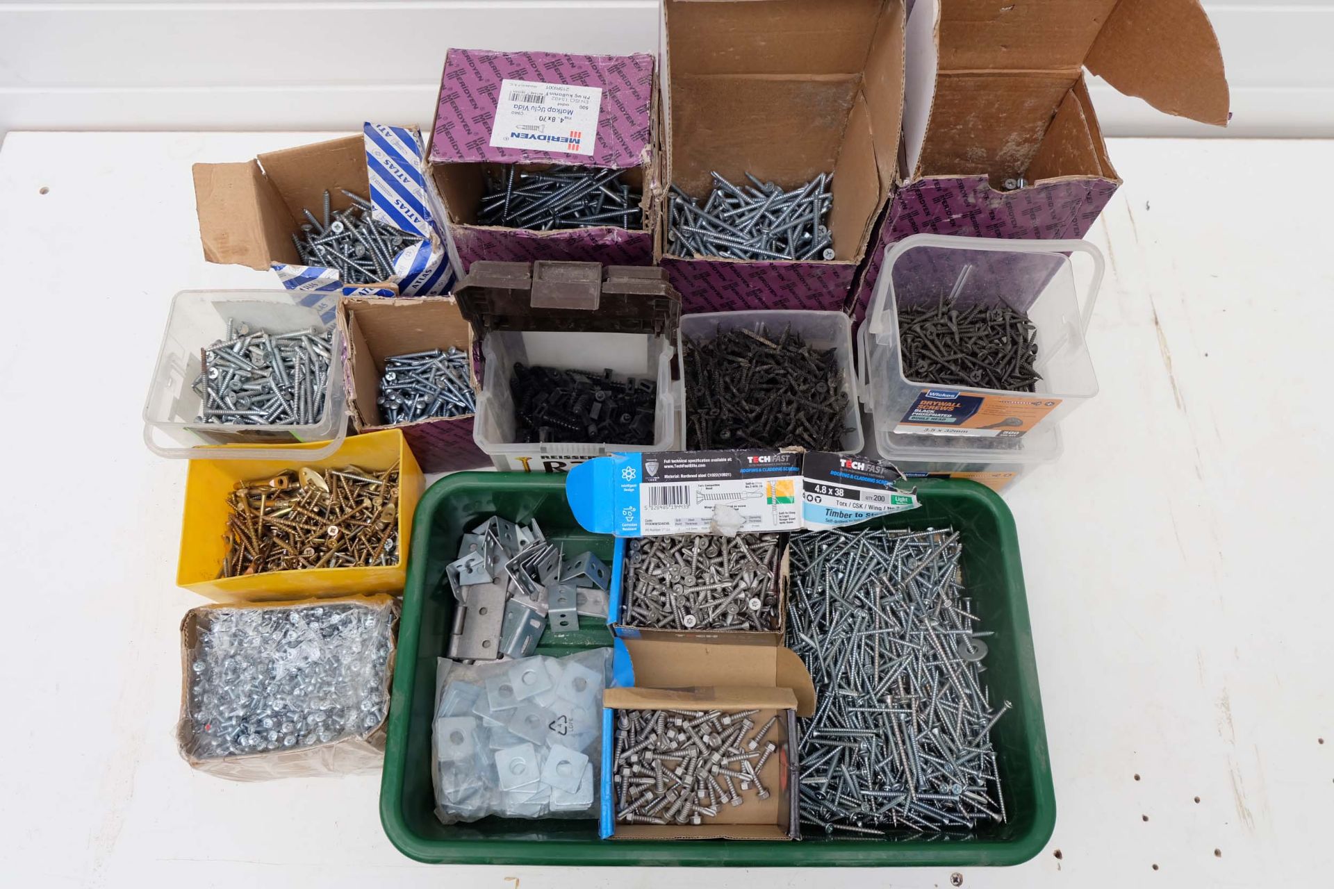 Quantity of Various Types & Sizes of Screws.