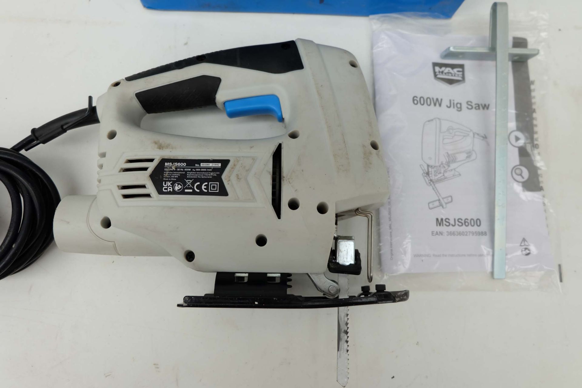 MacAllister MSJS600 Corded Jigsaw. Max Cutting Depth 80mm. Single Phase 600W. With Book and Box. - Image 3 of 5