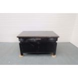 Crown Windley Cast Iron Surface Table On Levelling Stand With Steel Cabinet. Size 5' x 3'. Height: 3