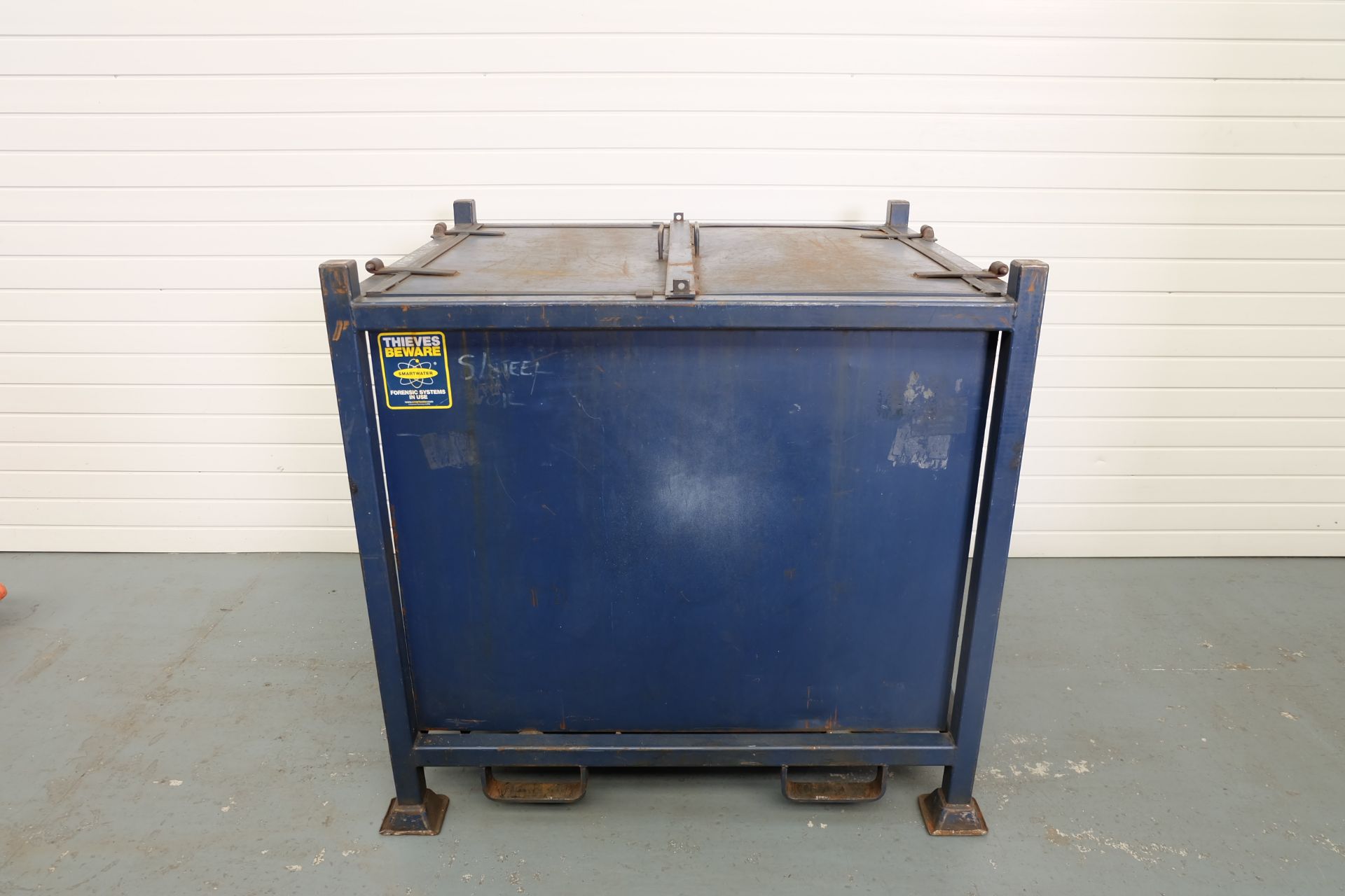 Alchemy Metals Ltd Steel Crate/Box With Hinged Lid Doors and Fork Lift Points