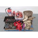 Quantity of Lifting Slings, Shackles, Eye Bolts and Various Sizes of Powder Fire Extinguishers. Etc.