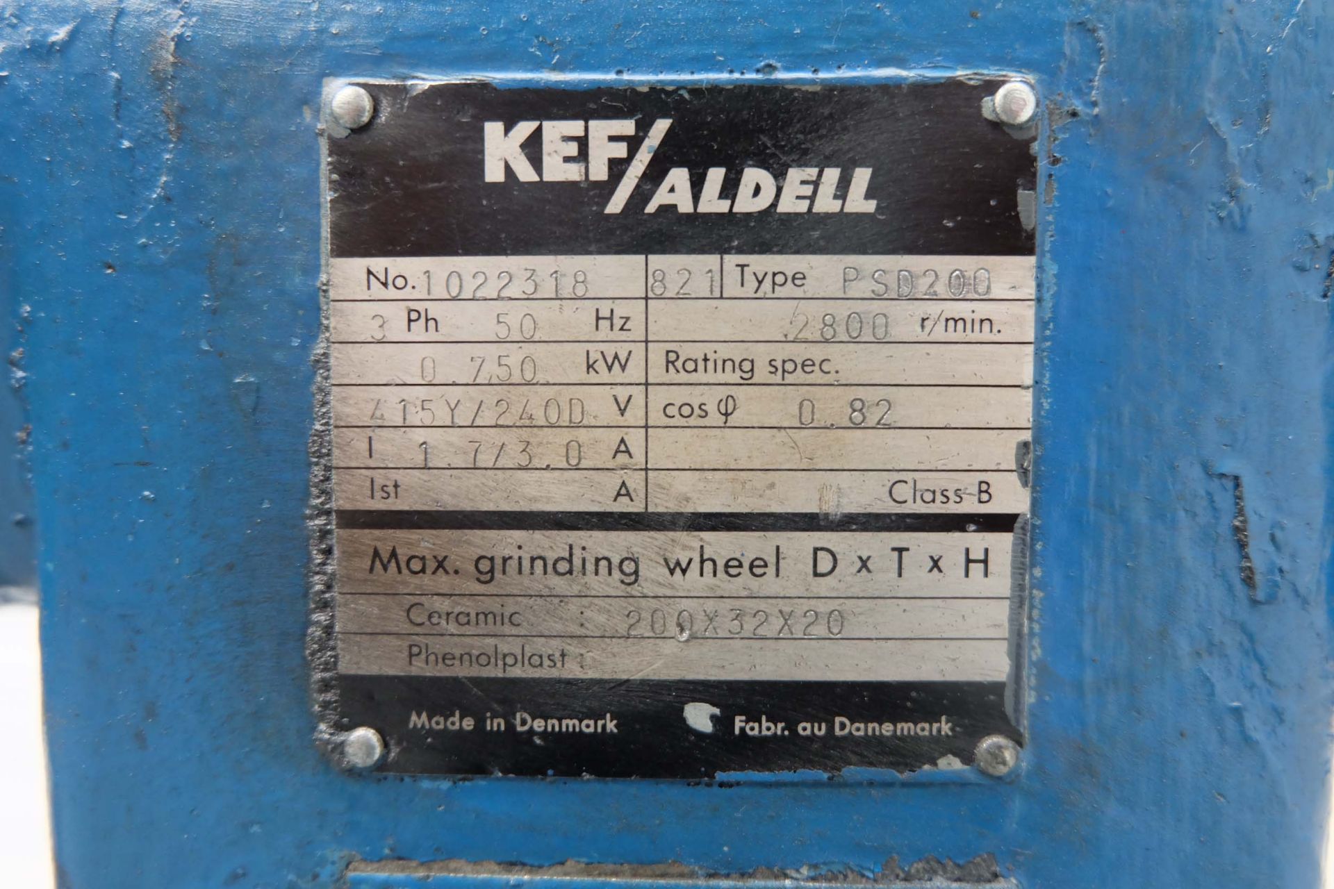 KEF/Aldell Type PSD200 Double Ended Pedestal Grinder. Max Grinding Wheel Size: 200 x 32 x 20mm. Spin - Image 5 of 5