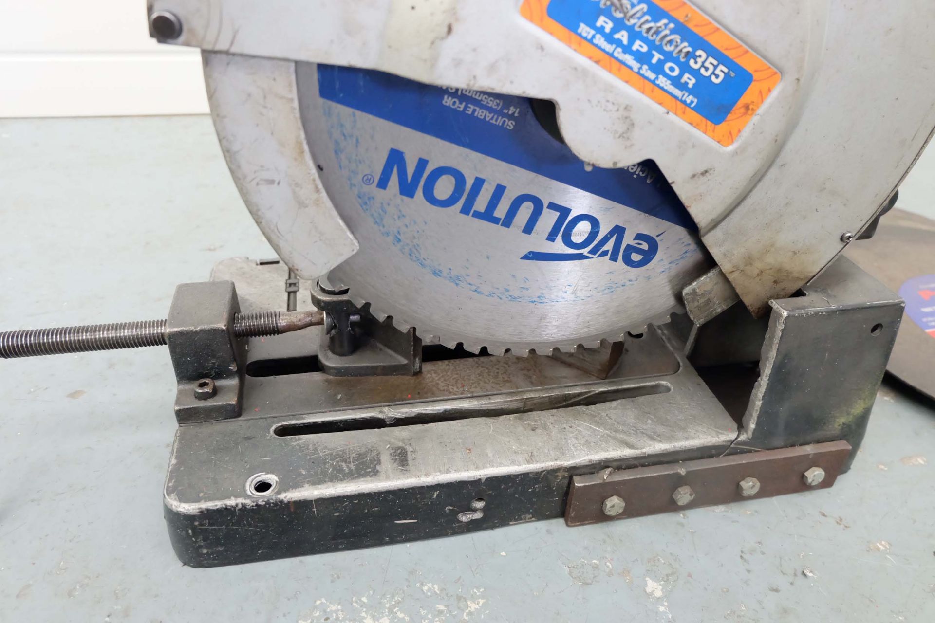 Evolution 355 Raptor TCT Steel Cutting Saw 14". Cutting Capacity 130mm Tube. Speed 1300 RPM. Motor 1 - Image 3 of 7