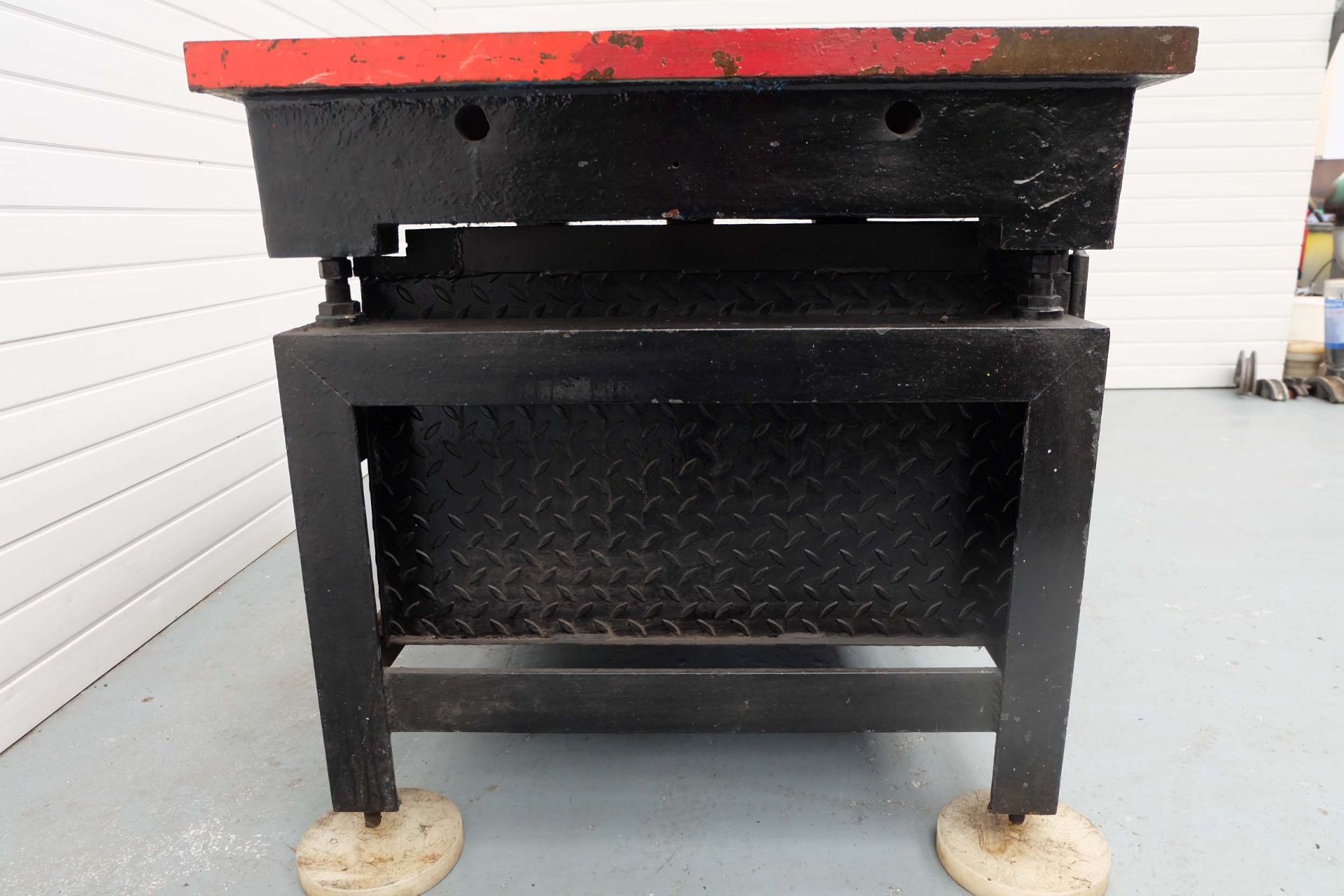 Crown Windley Cast Iron Surface Table On Levelling Stand With Steel Cabinet. Size 5' x 3'. Height: 3 - Image 8 of 9