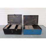 Two Steel Tool Boxes. Dimensions: 25" x 15" x 10".