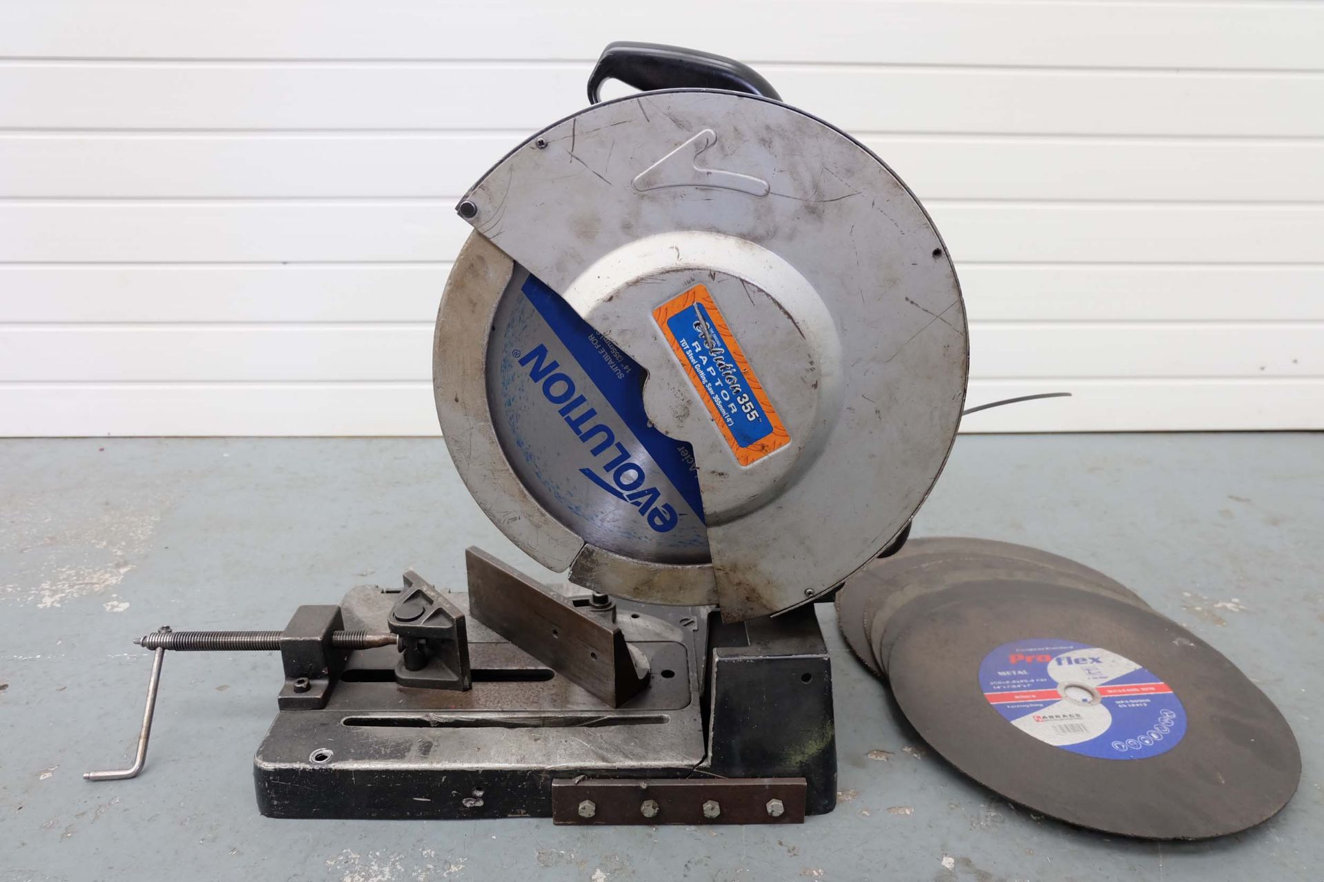 Evolution 355 Raptor TCT Steel Cutting Saw 14". Cutting Capacity 130mm Tube. Speed 1300 RPM. Motor 1 - Image 2 of 7