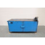 Heavy Duty Steel Bench Cabinet With Record 25 Quick Release Vice. Size: 79" x 30 1/2". Height: 36".