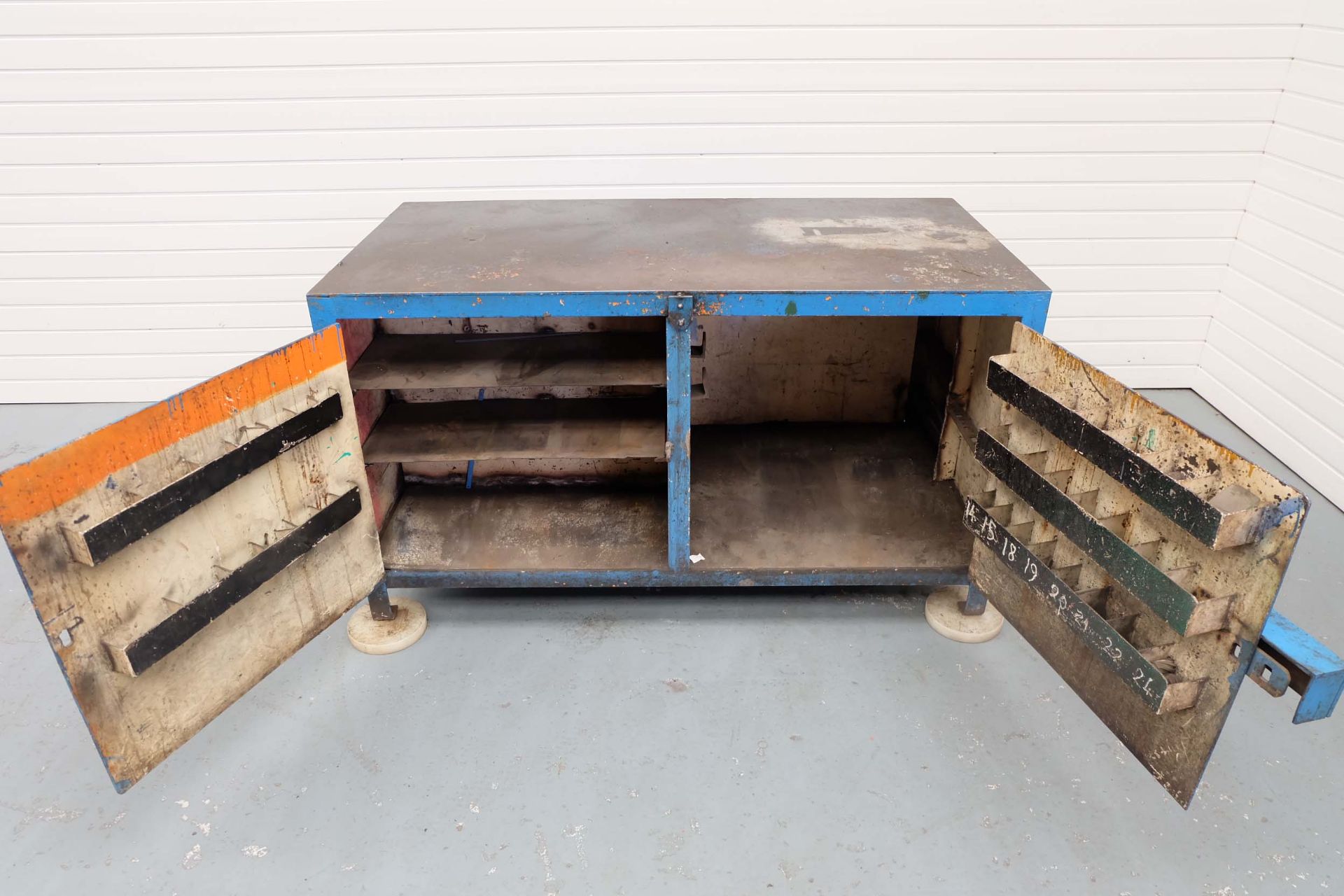 Heavy Duty Steel Bench Cabinet. Size: 60" x 30". Height: 33". - Image 5 of 9