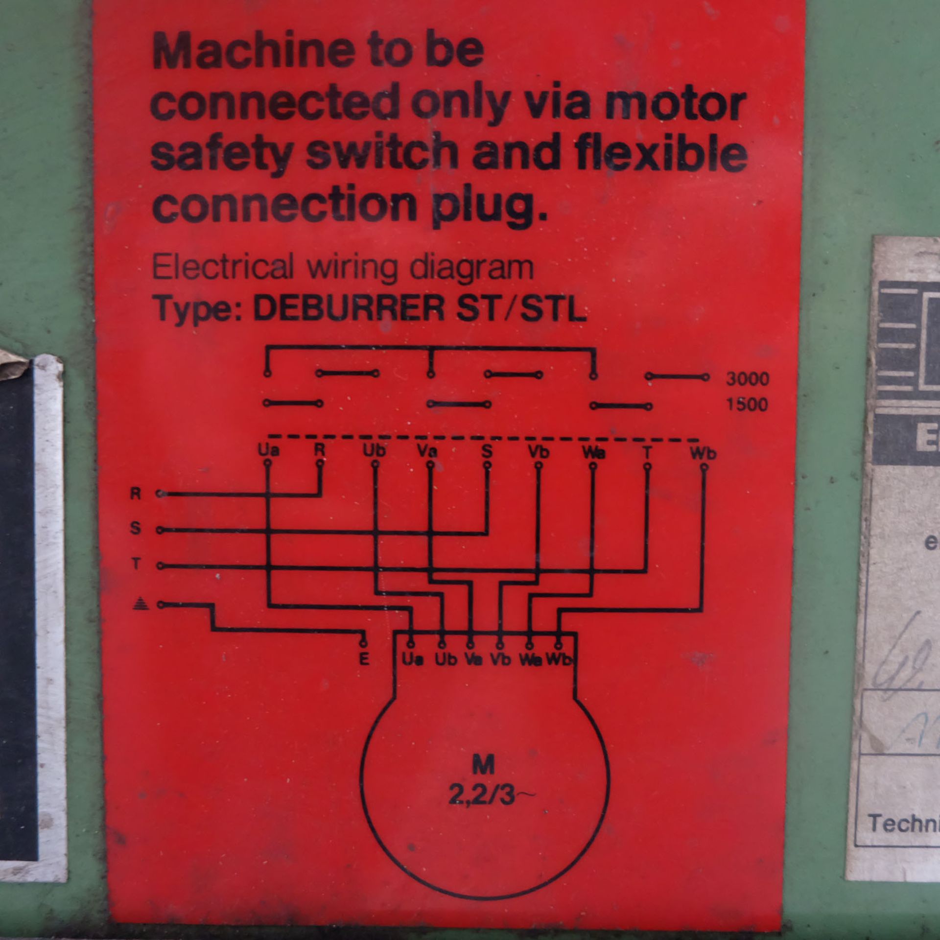 RSA Type STL Deburrer Machine On Steel Stand. 2 Speed: 1500 & 3000 rpm. Motor: 3 Phase: 2/3 KW. - Image 6 of 6
