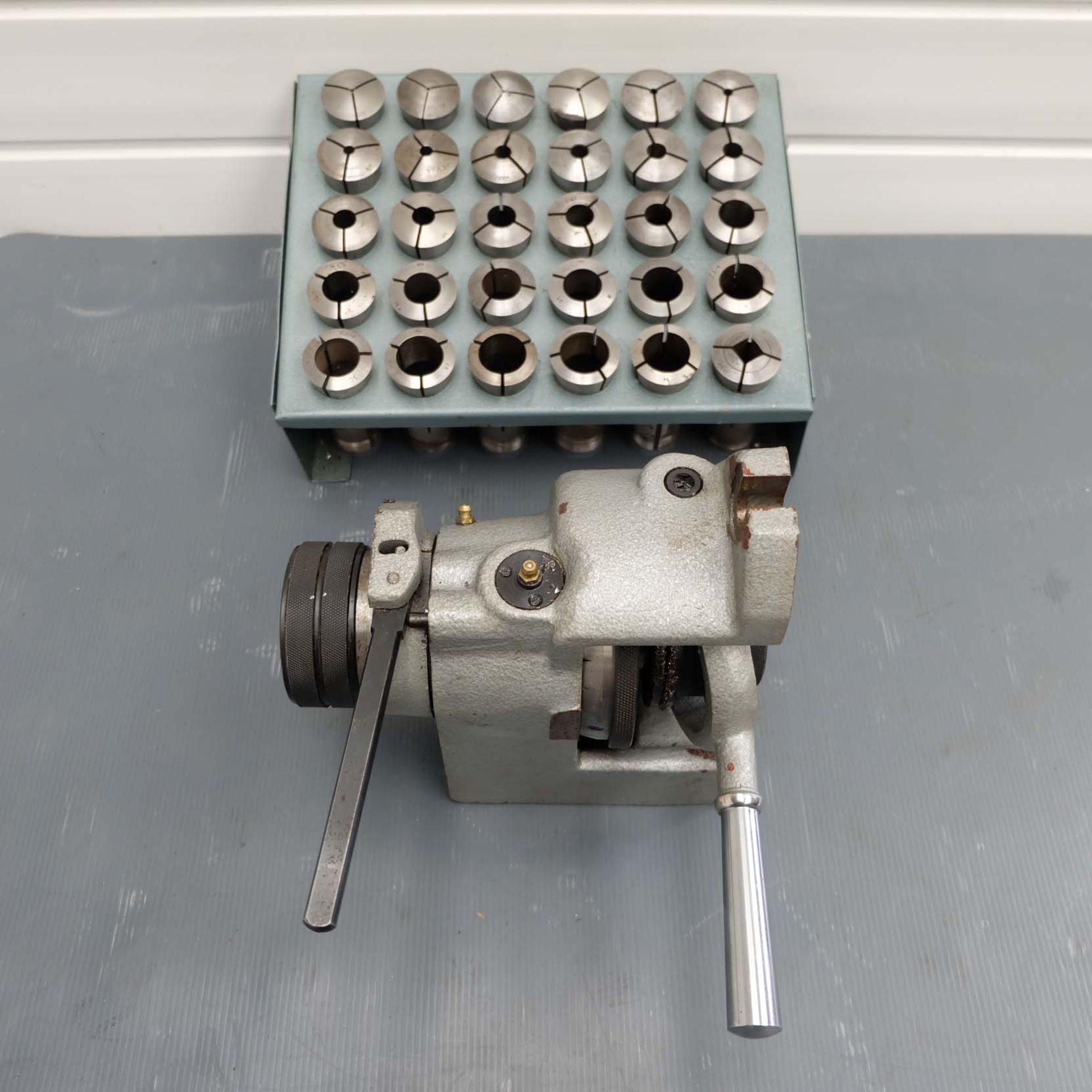 C5 Collet Indexing Fixture Horizontal & Vertical Centre Height 100mm. With 30 x C5 Collets.