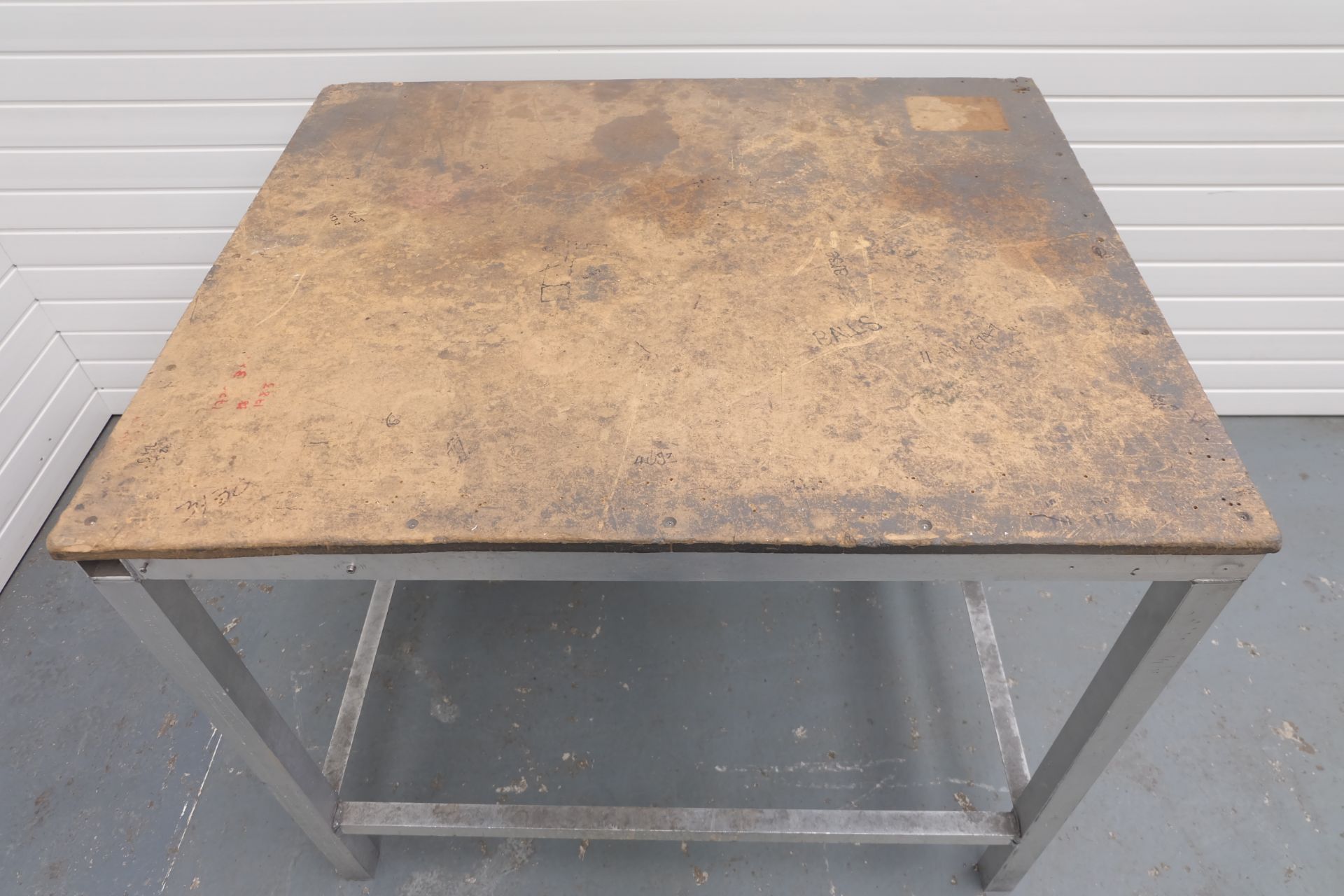 Aluminium Frame Table With Wooden Top. Size 1200mm x 1000mm. Height 1020mm. - Image 3 of 3