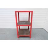 Steel Frame Stand/Table With 3 x 1" Thick Wooden Shelves. Dimensions 500 x 510mm. Height: 1000mm.