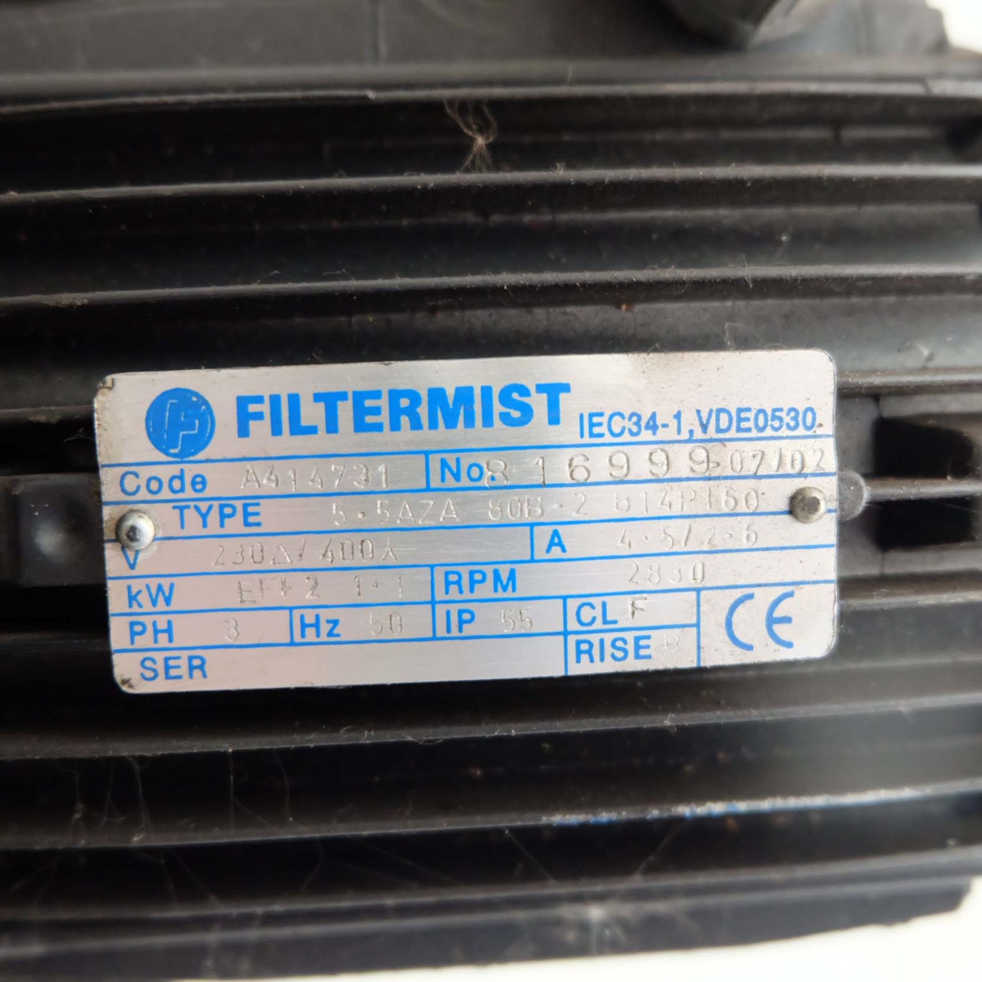 Filtermist Xcel Type FX4000 Oil Mist Filter. Motor 3 Phase. 1.1KW. - Image 5 of 5