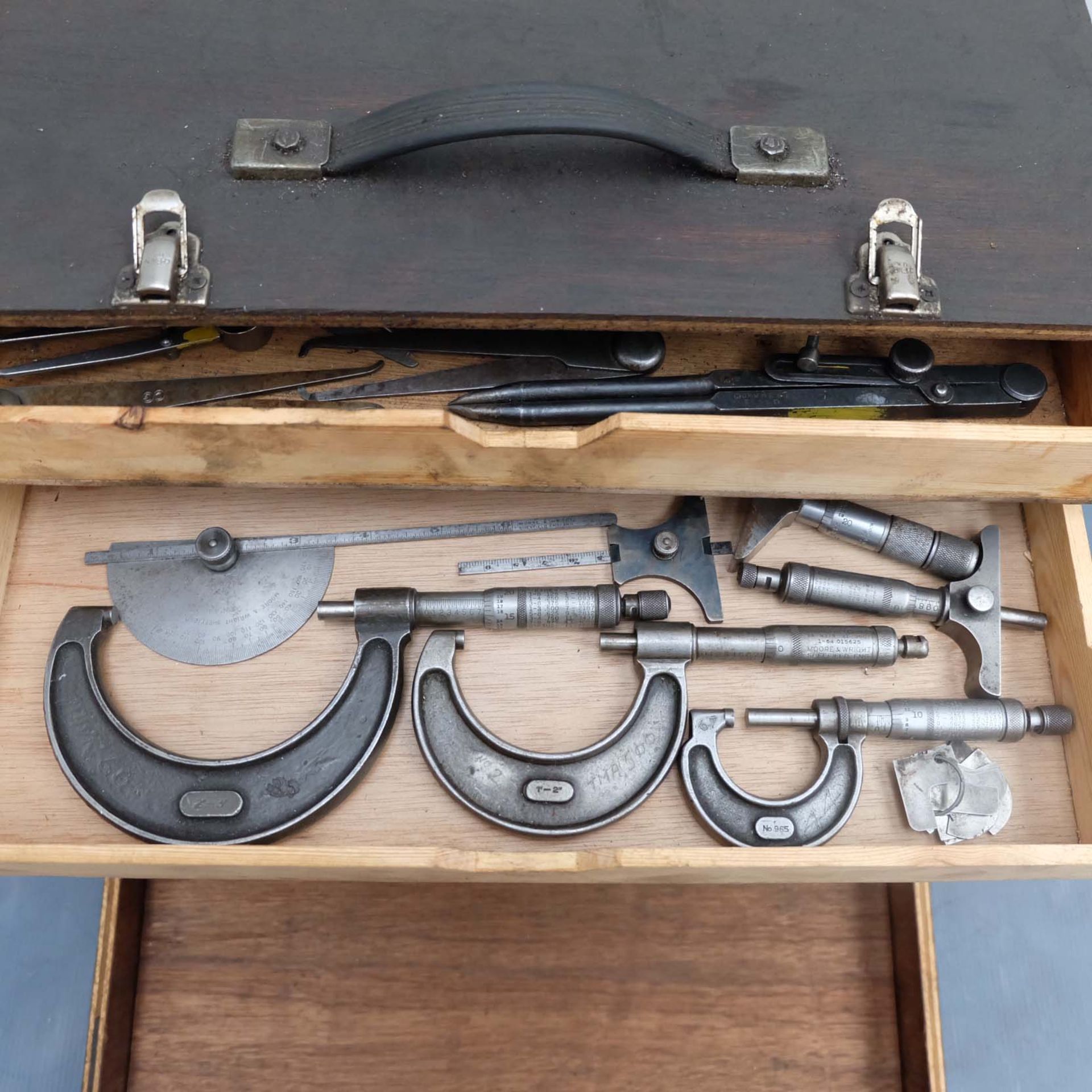 Wooden Toolmakers Box With 4 Drawers And Tooling as Lotted - Image 3 of 7