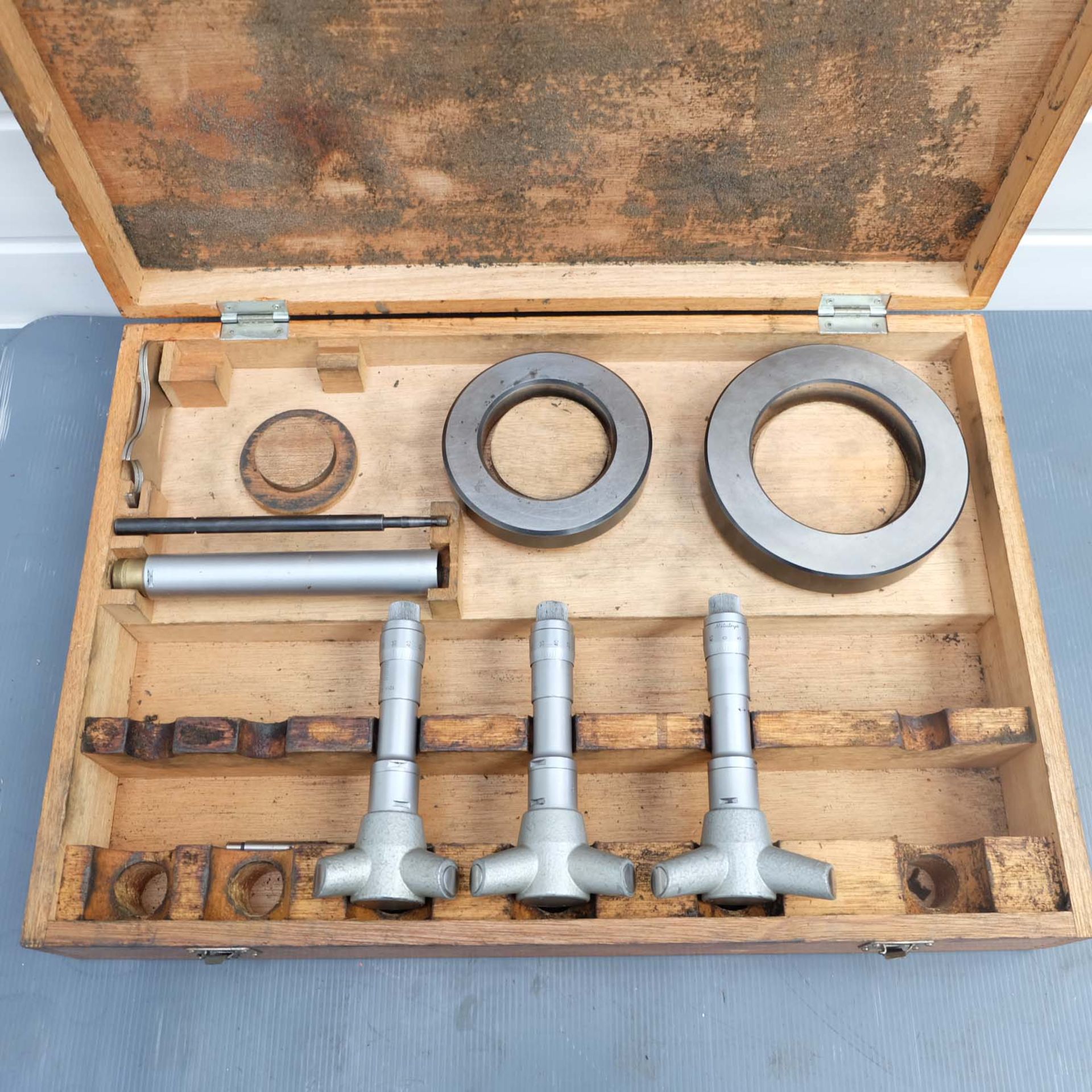 3 x Mitutoyo Three Point Bore Micrometers. 70 - 80mm, 80 - 90mm and 90 - 100mm