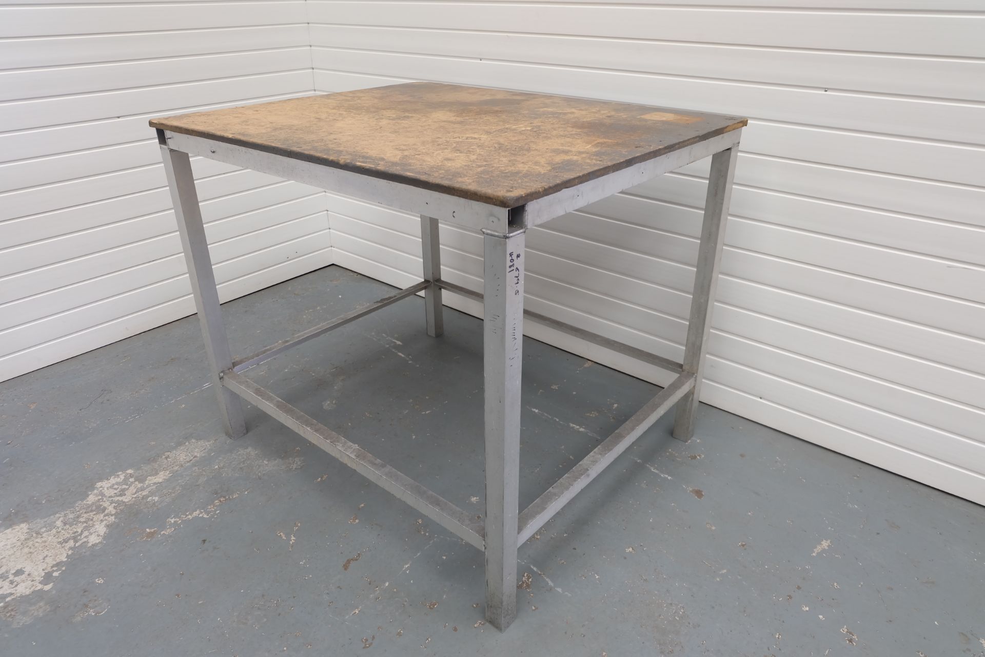 Aluminium Frame Table With Wooden Top. Size 1200mm x 1000mm. Height 1020mm. - Image 2 of 3