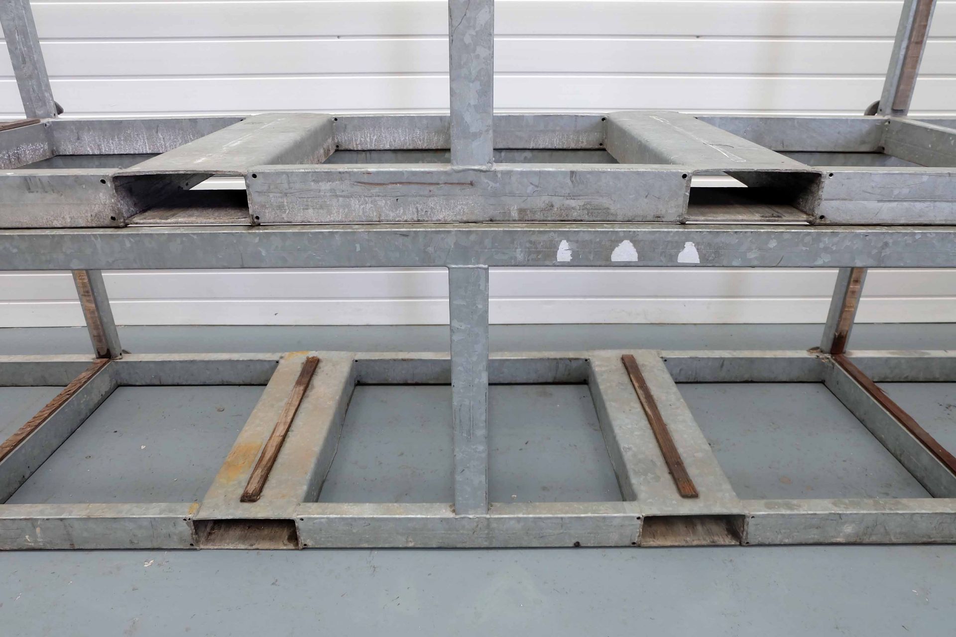 Two Galvanised Steel Stillages. Length 5000mm. Internal Width 600mm. - Image 6 of 6