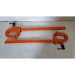 2 x Carver Clamps. Approx 12" Capacity.