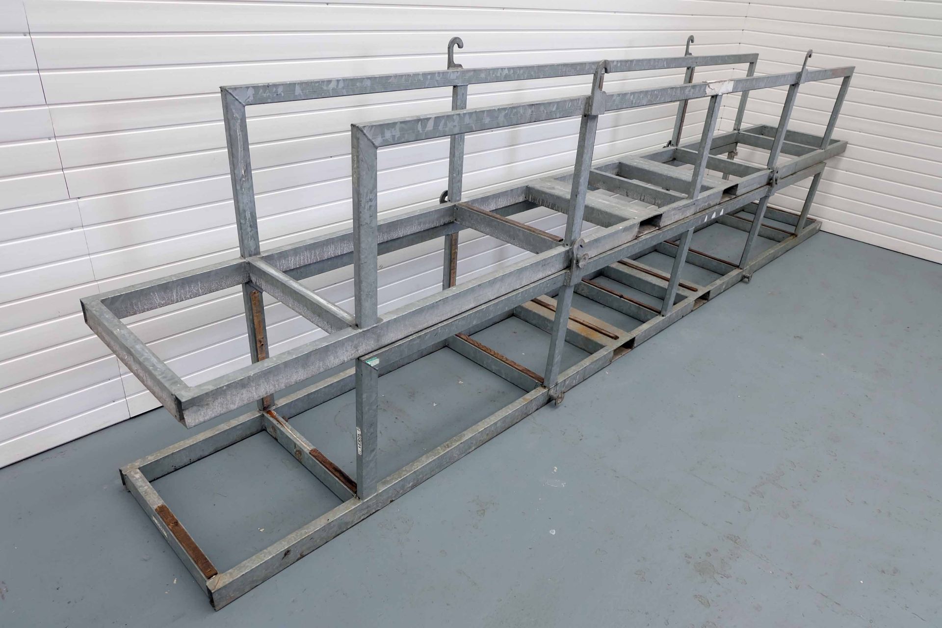 Two Galvanised Steel Stillages. Length 5000mm. Internal Width 600mm. - Image 2 of 6