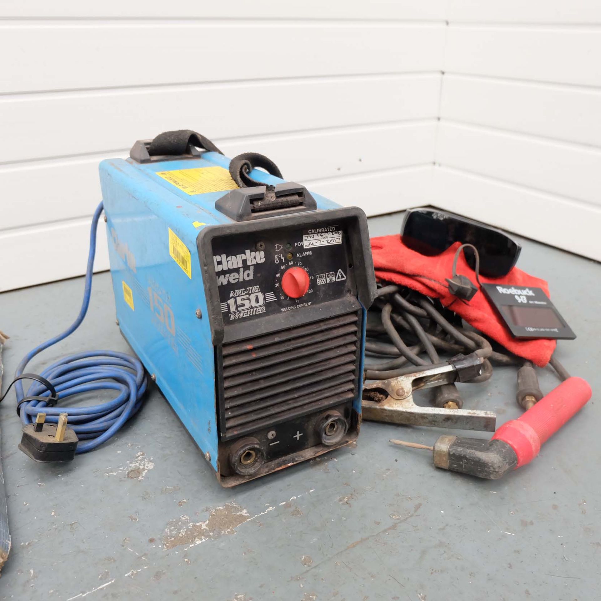 Clarke Weld Type ARC-TIG 150 Single Phase Welding Inverter. Current Range 15A - 130 Amp. Duty Cycle