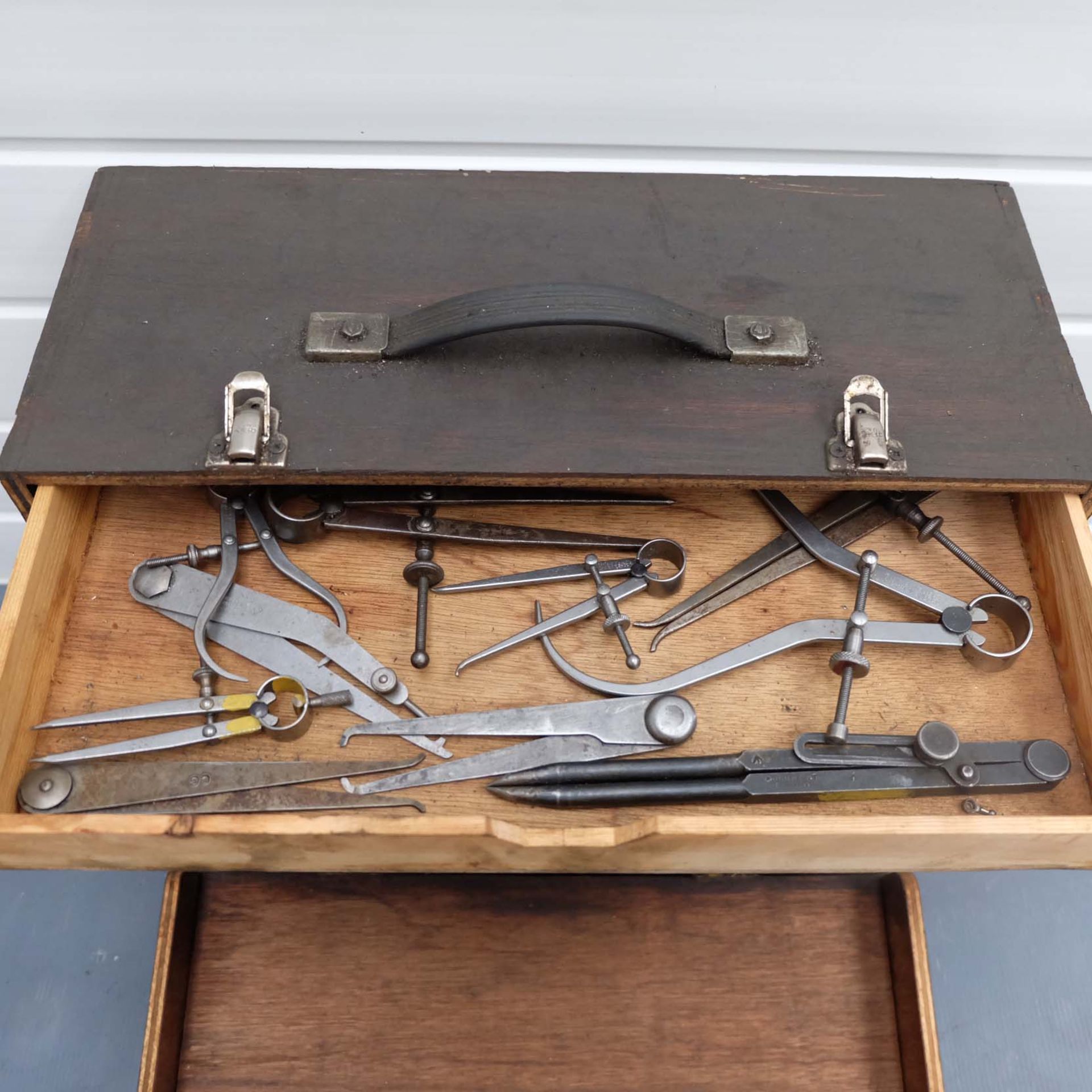 Wooden Toolmakers Box With 4 Drawers And Tooling as Lotted - Image 2 of 7