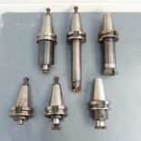 Six BT50 Spindle Tools. Tipped Face Milling Cutter Holders.