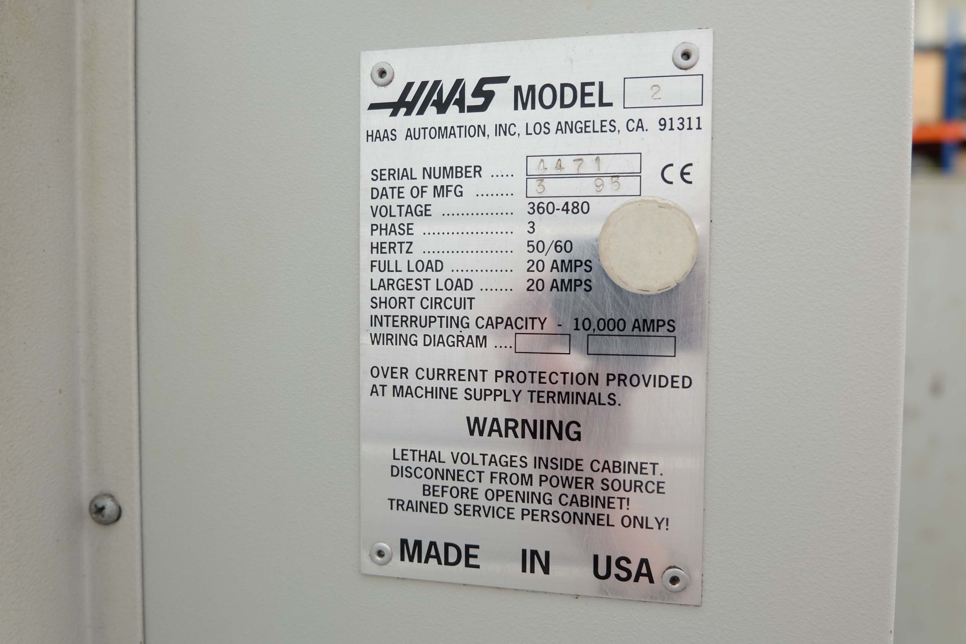 HAAS Model 2 Three Axis Vertical Maching Centre With 20 Station Auto Tool Changer. - Image 11 of 12
